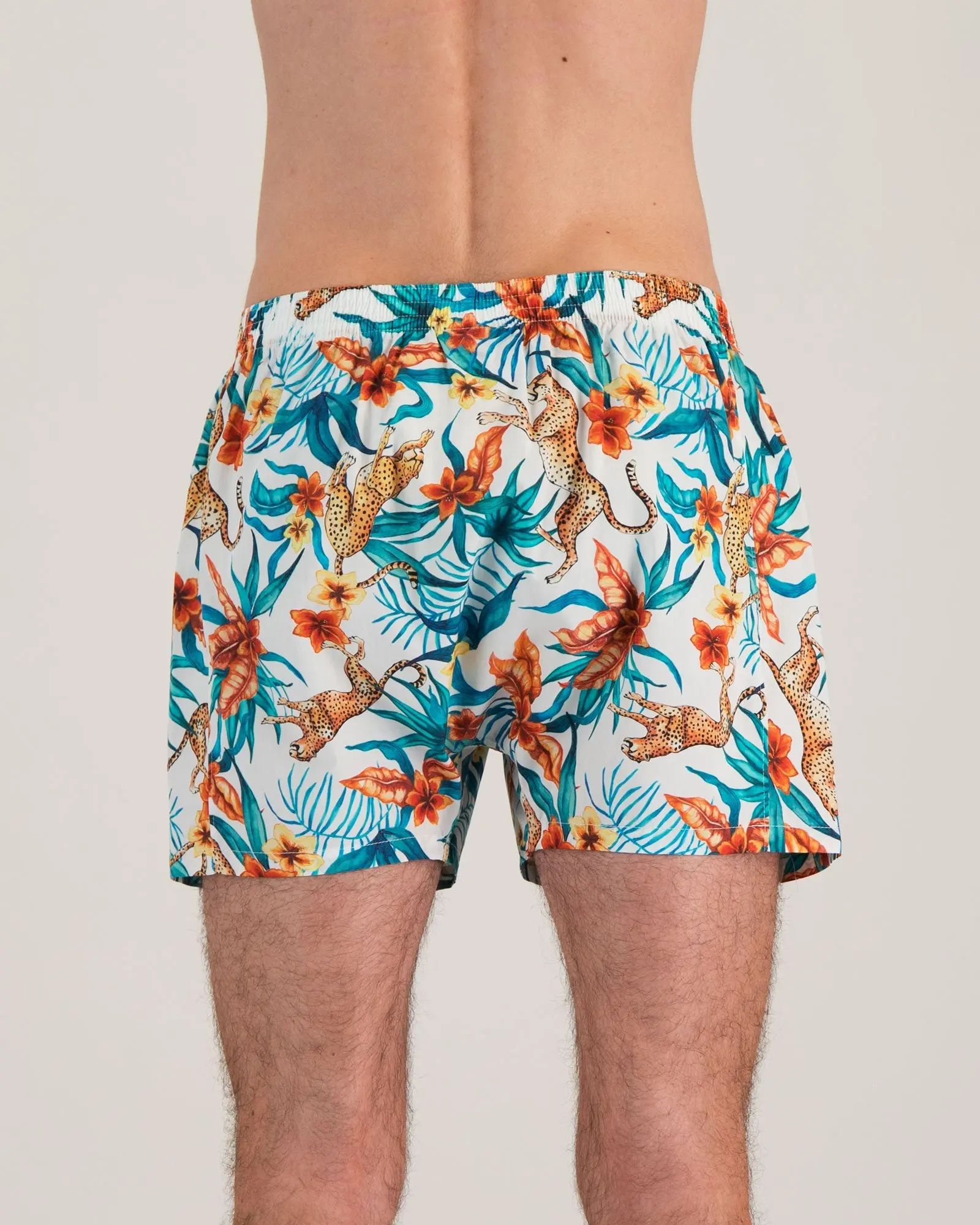Mens Boxer Shorts - Jungle Cheetah White - Image 3