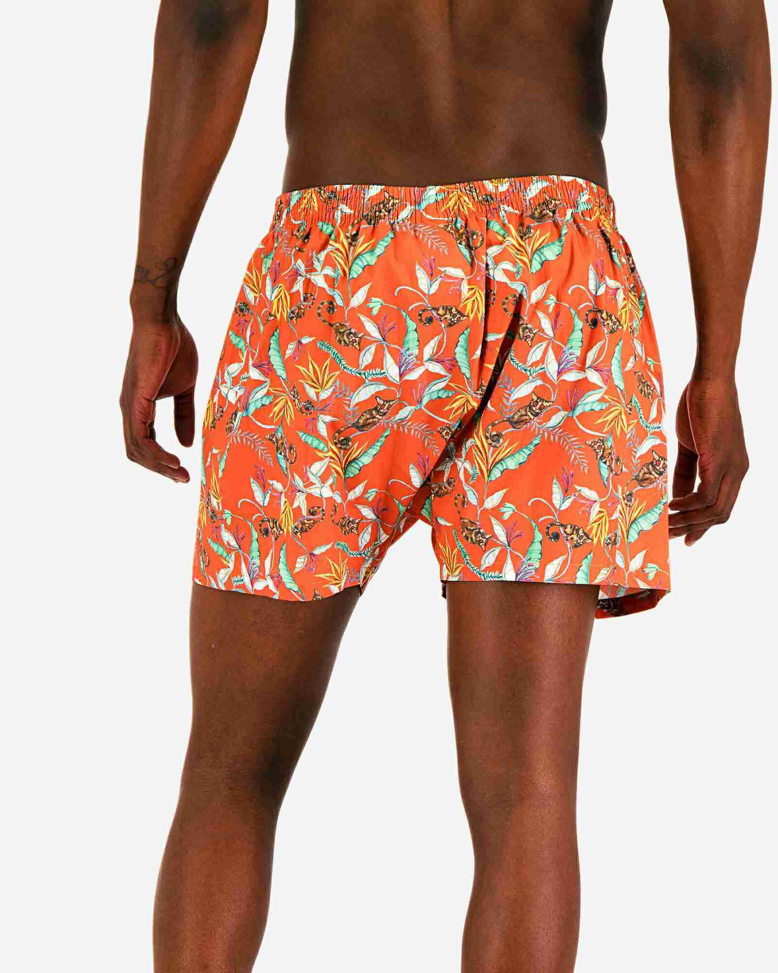 Mens Boxer Shorts - Night Monkeys Orange - Image 4
