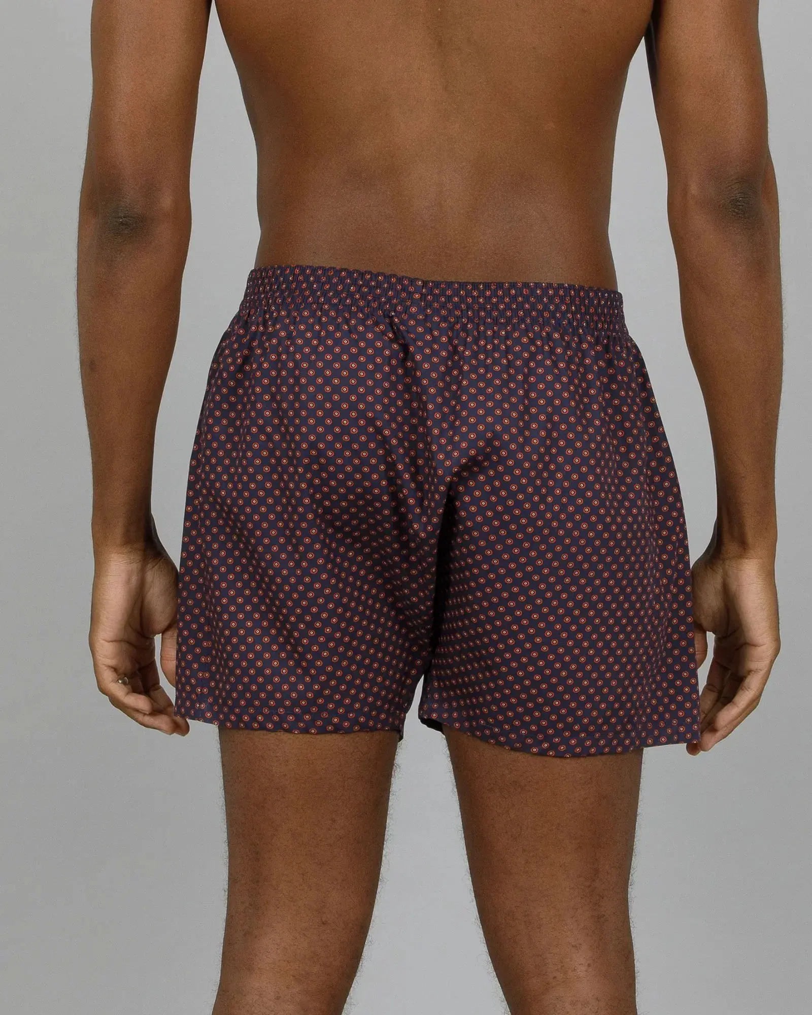 Mens Boxer Shorts - Poppy Circles Navy - Image 4