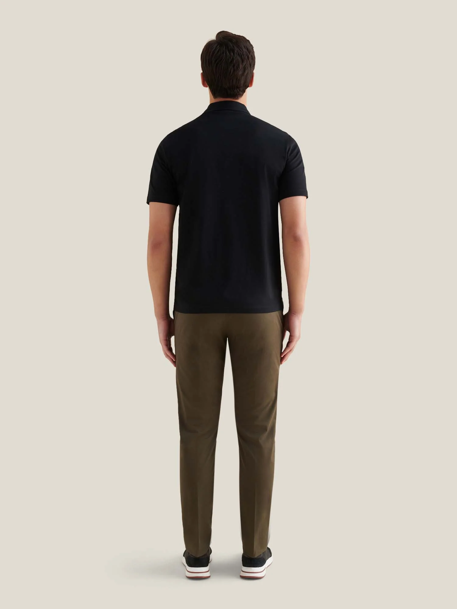 Mercerised Cotton Polo Shirt Black - Image 5