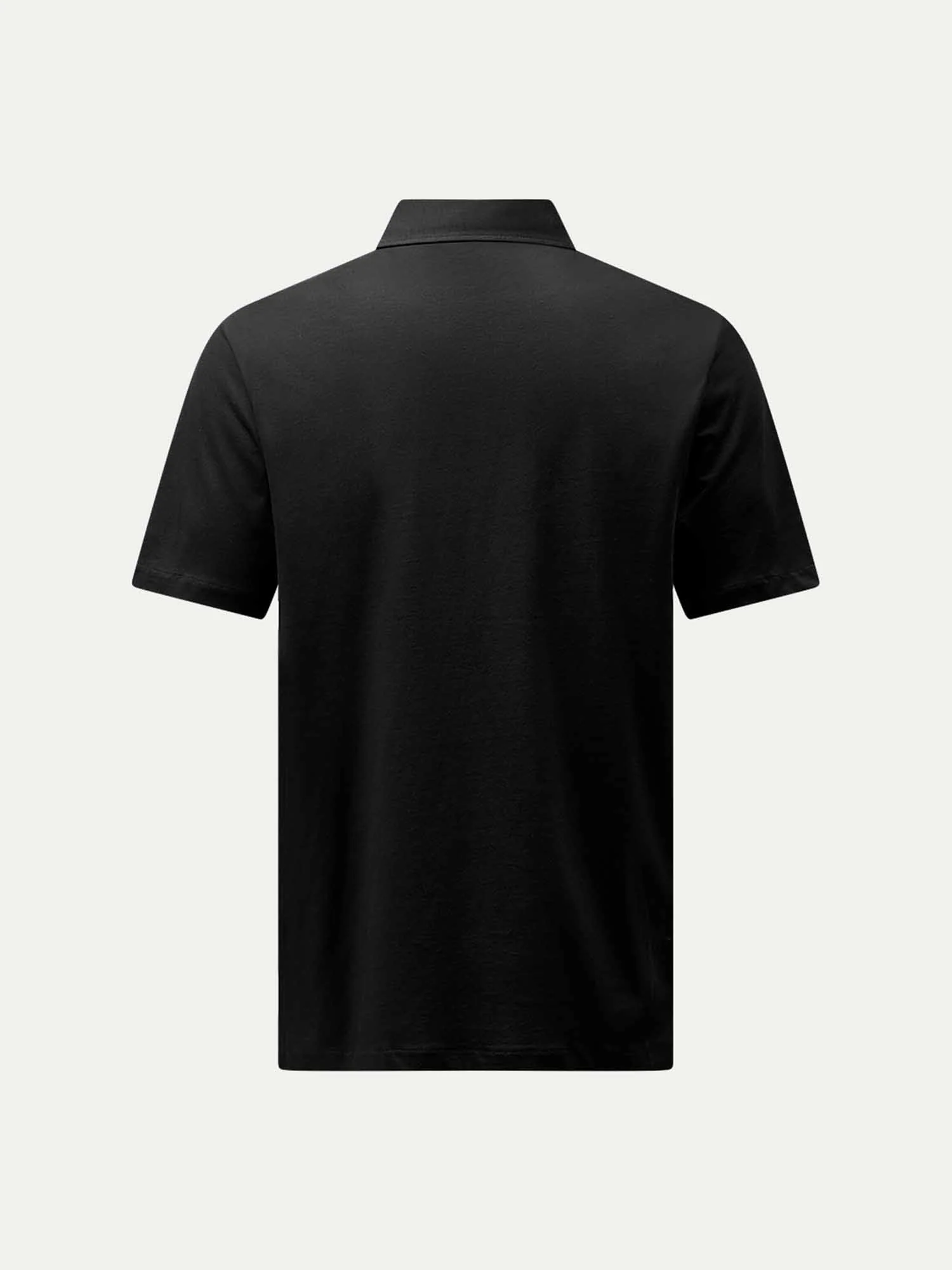 Mercerised Cotton Polo Shirt Black - Image 9