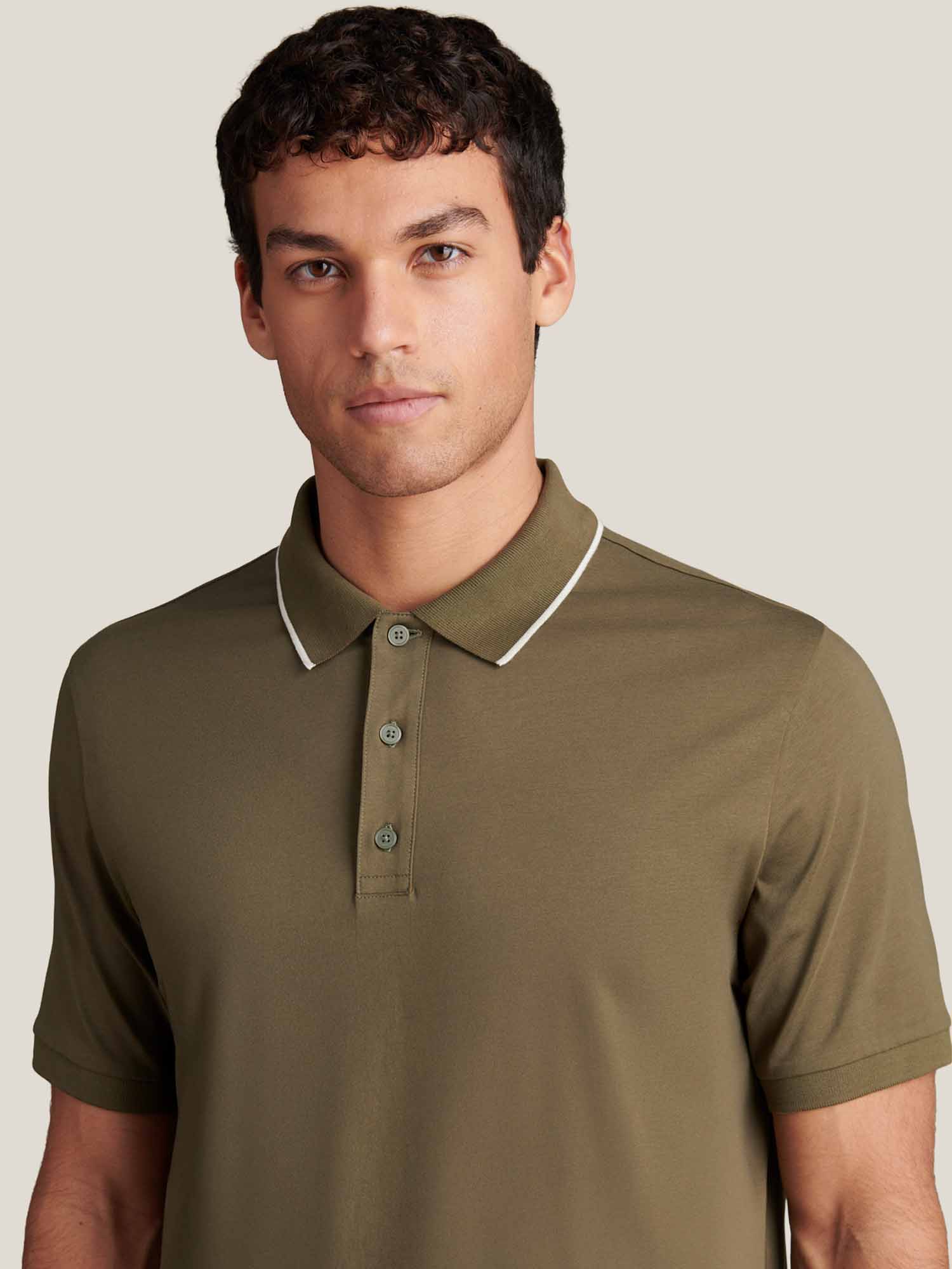 Mercerised Cotton Tipped Polo Shirt Sea Turtle - Image 3