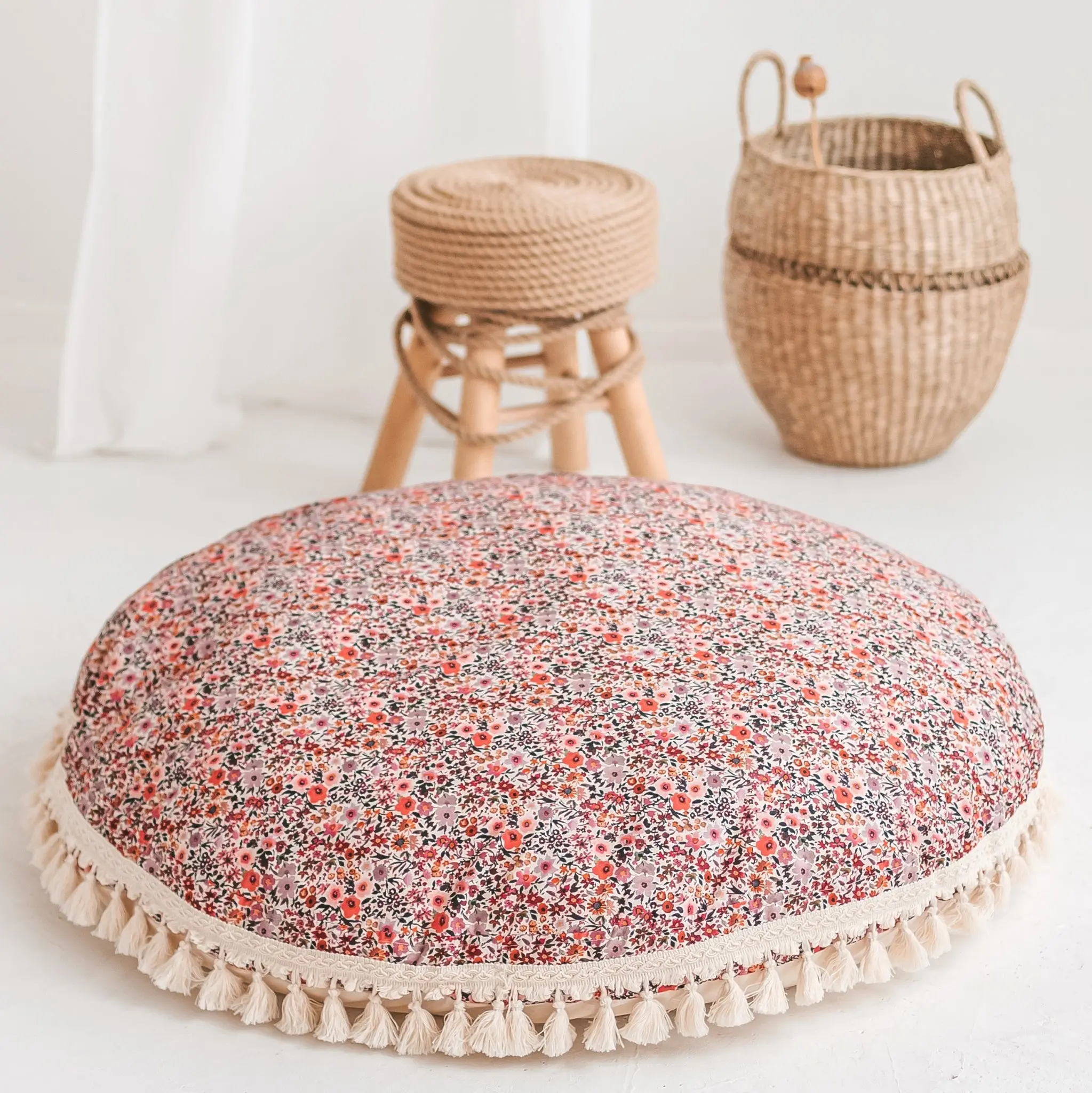 Rose Flower Pattern Big Floor Cushion - Image 3
