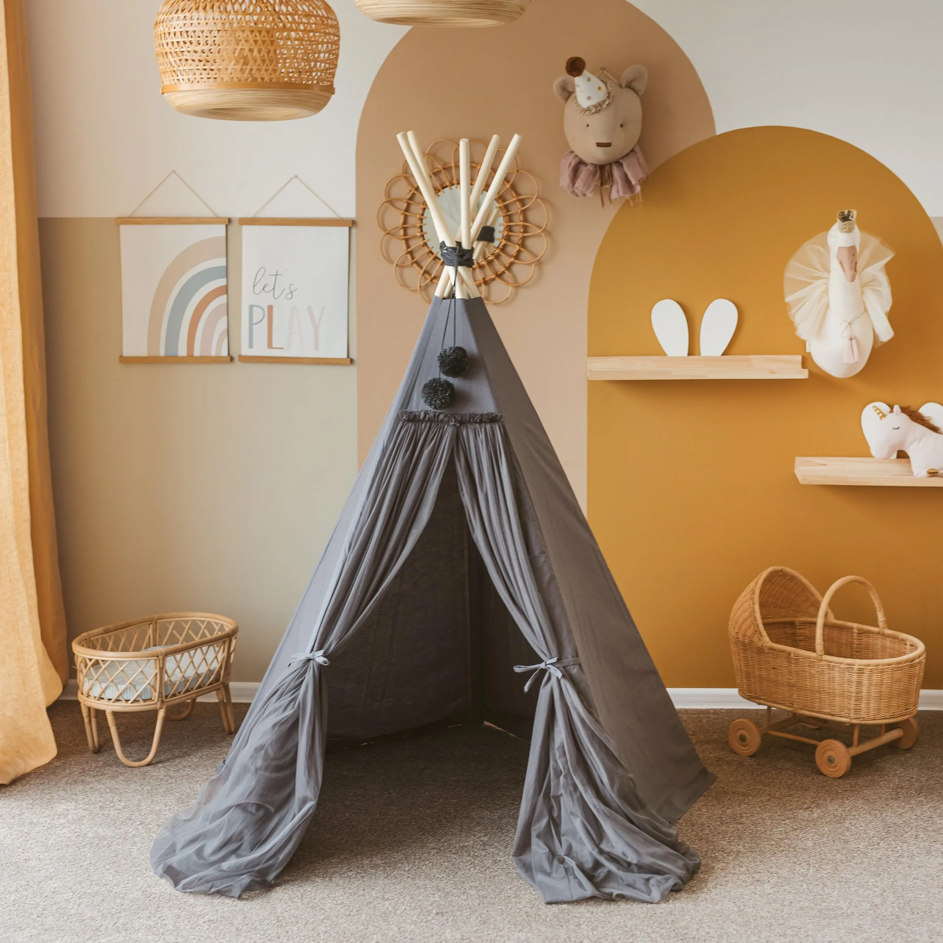 Grey Fairy Kids Play Tent - Image 9