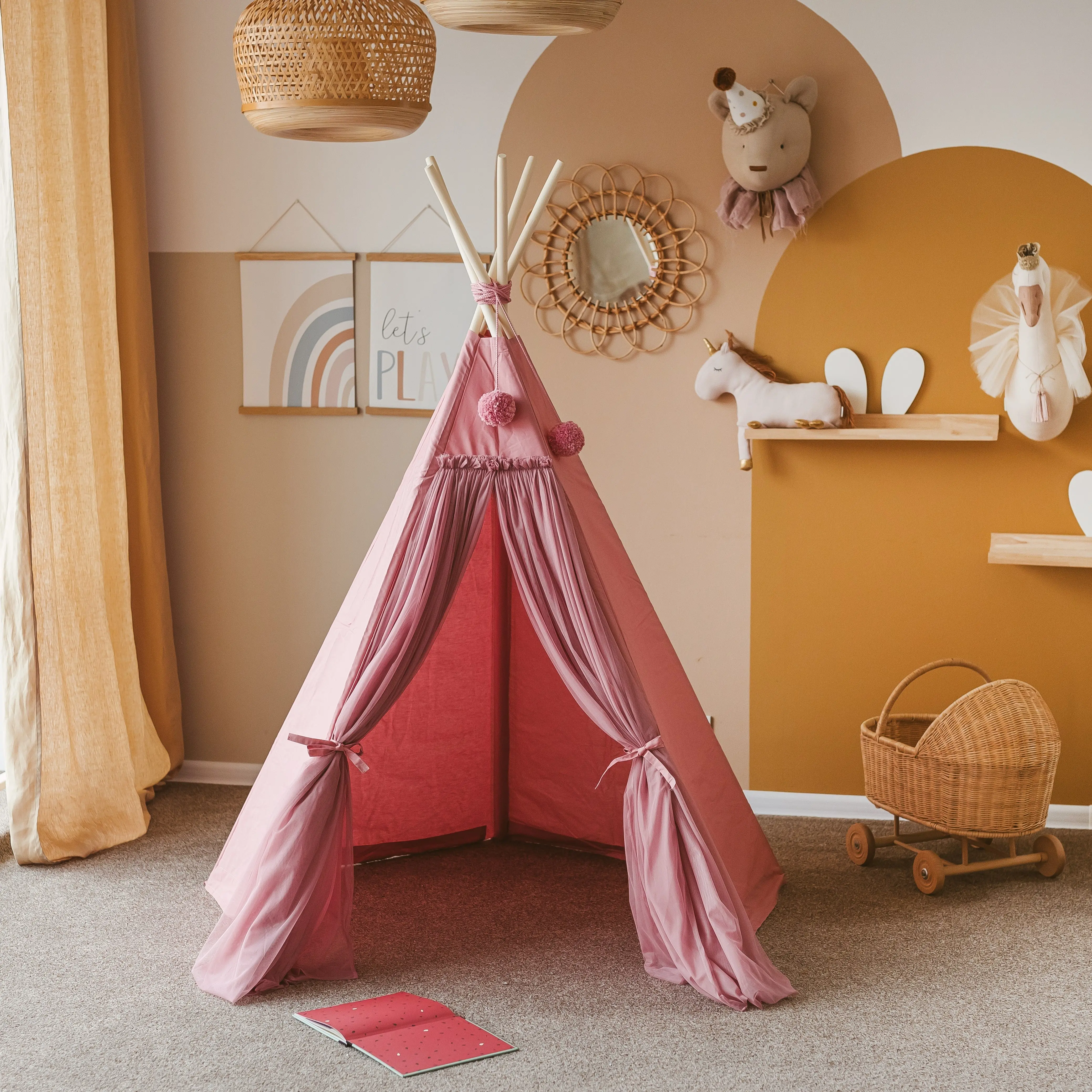 Cognac Fairy Kids Play Tent with Tulle - Image 10