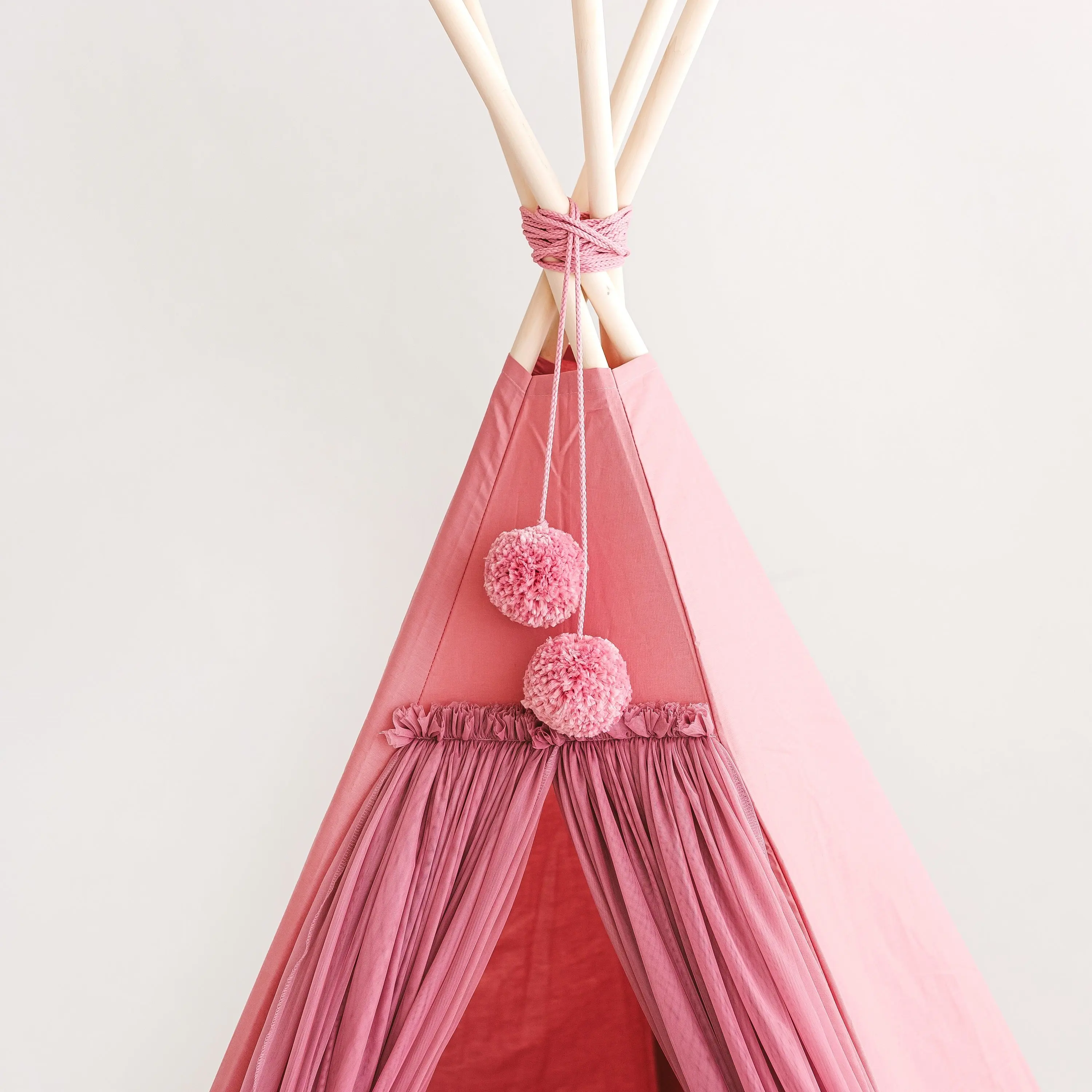 Rose Fairy Kids Play Tent with Tulle - Image 9