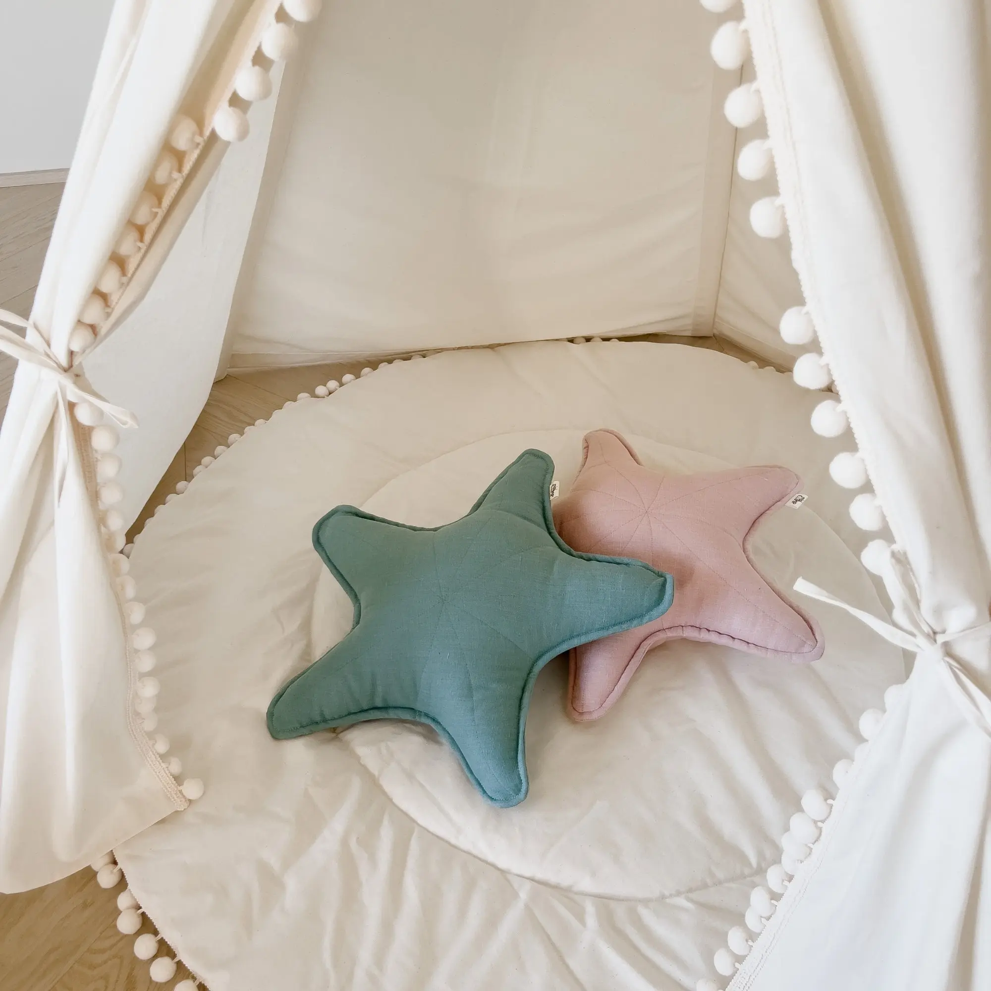 Linen Sea Star Pillow – Mint Throw Pillow for Coastal & Beach Decor - Image 5