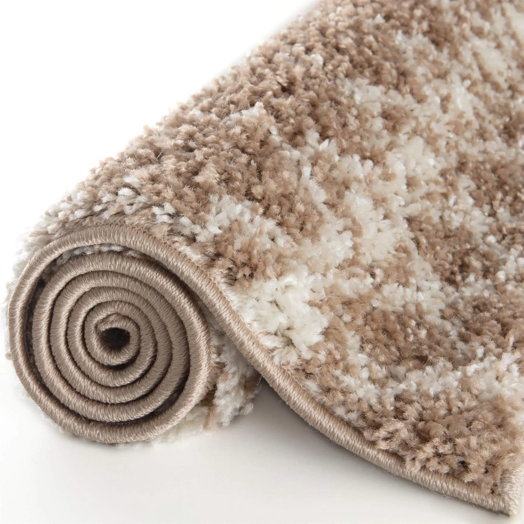 Moroccan Beige Shaggy Rug | 1020 - Image 11