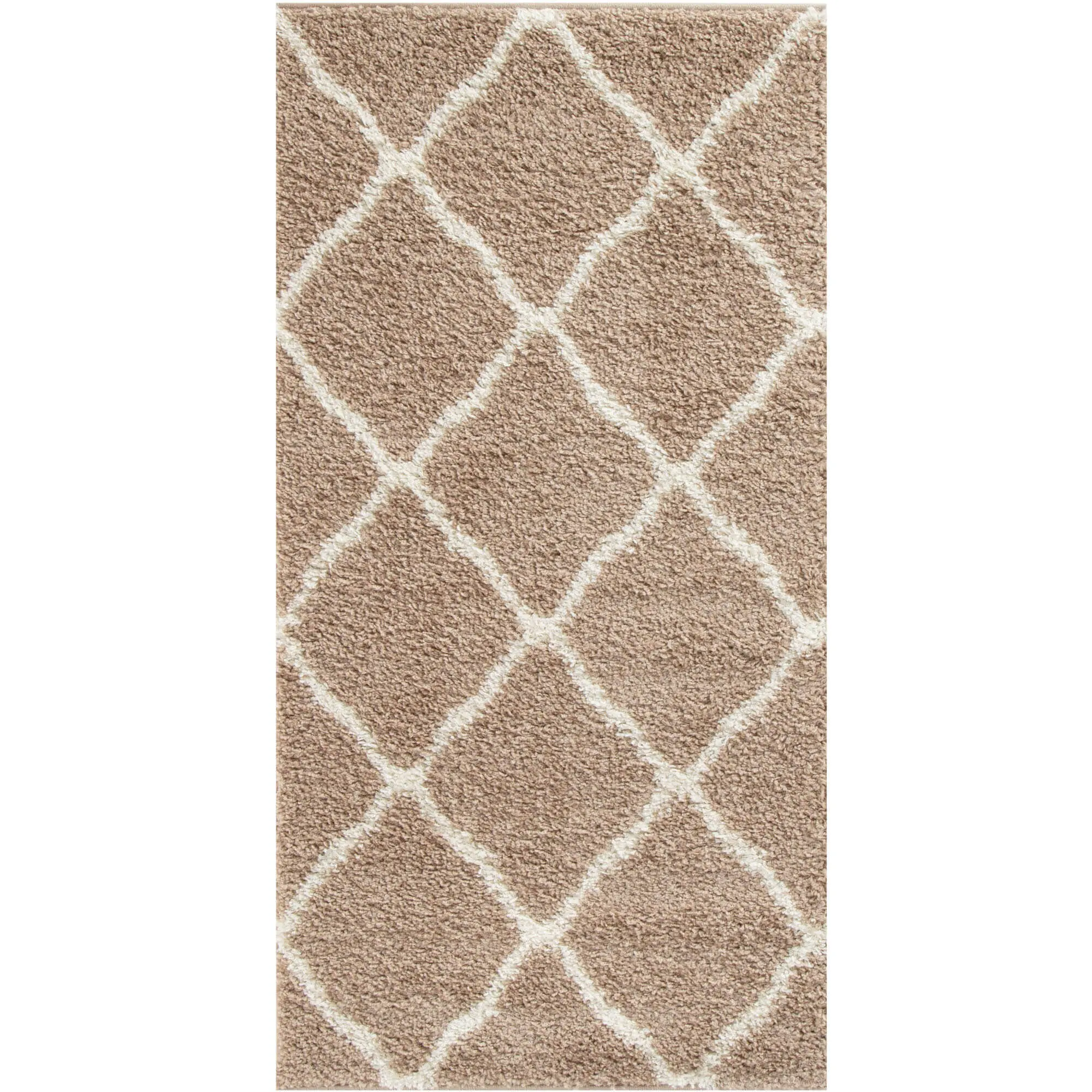 Moroccan Beige Shaggy Rug | 720 - Image 16