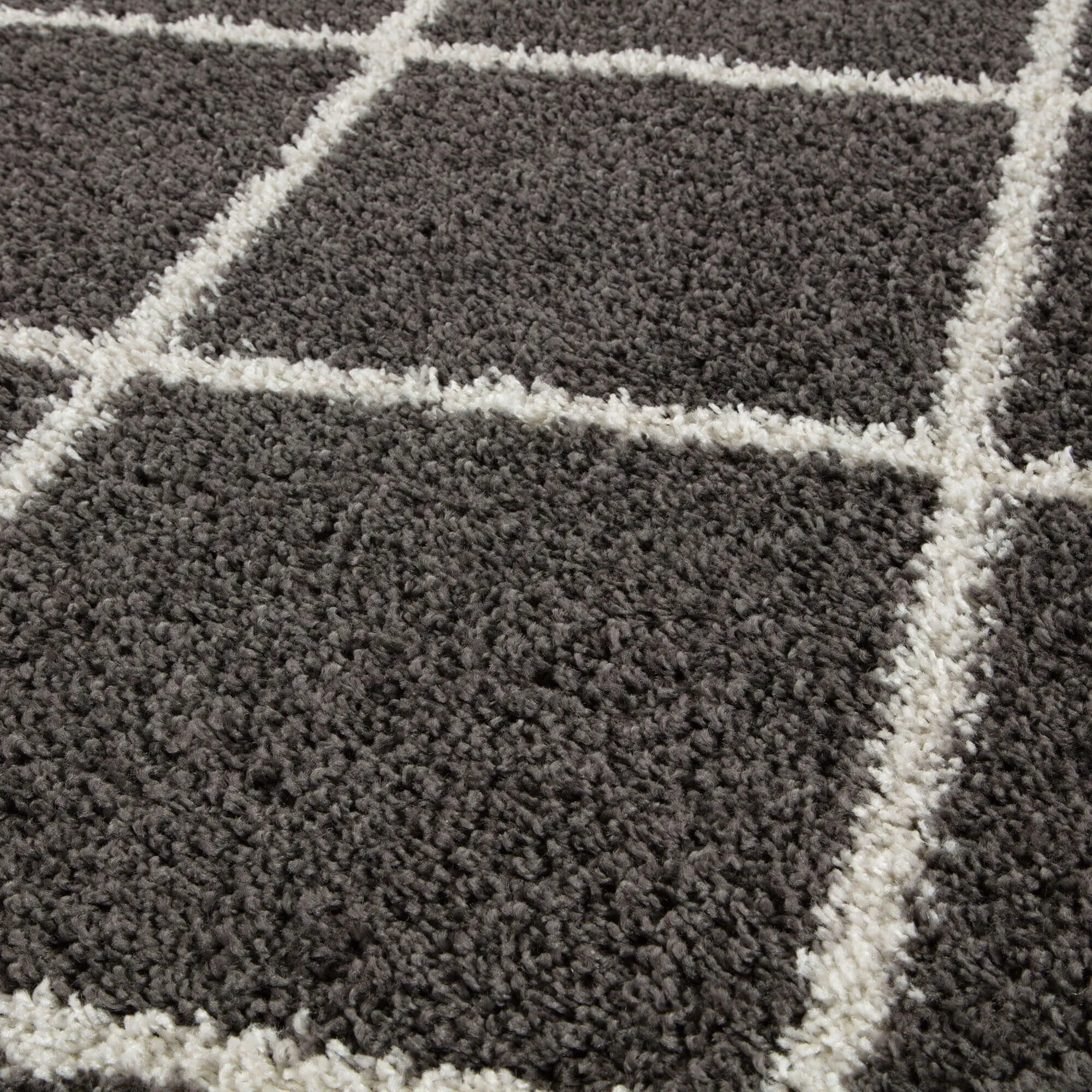 Moroccan Dark Grey Shaggy Rug | 540 - Image 2