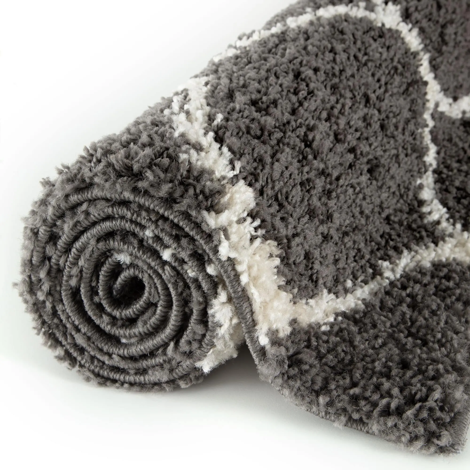 Moroccan Dark Grey Shaggy Rug | 640 - Image 6