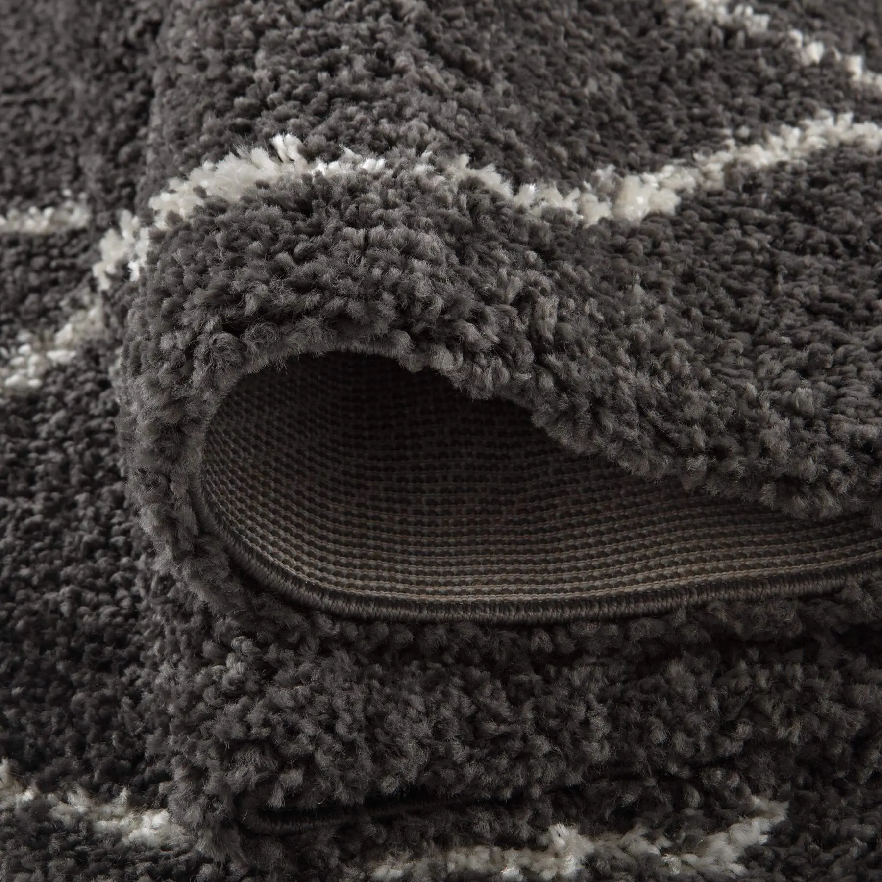 Moroccan Dark Grey Shaggy Rug | 840 - Image 6