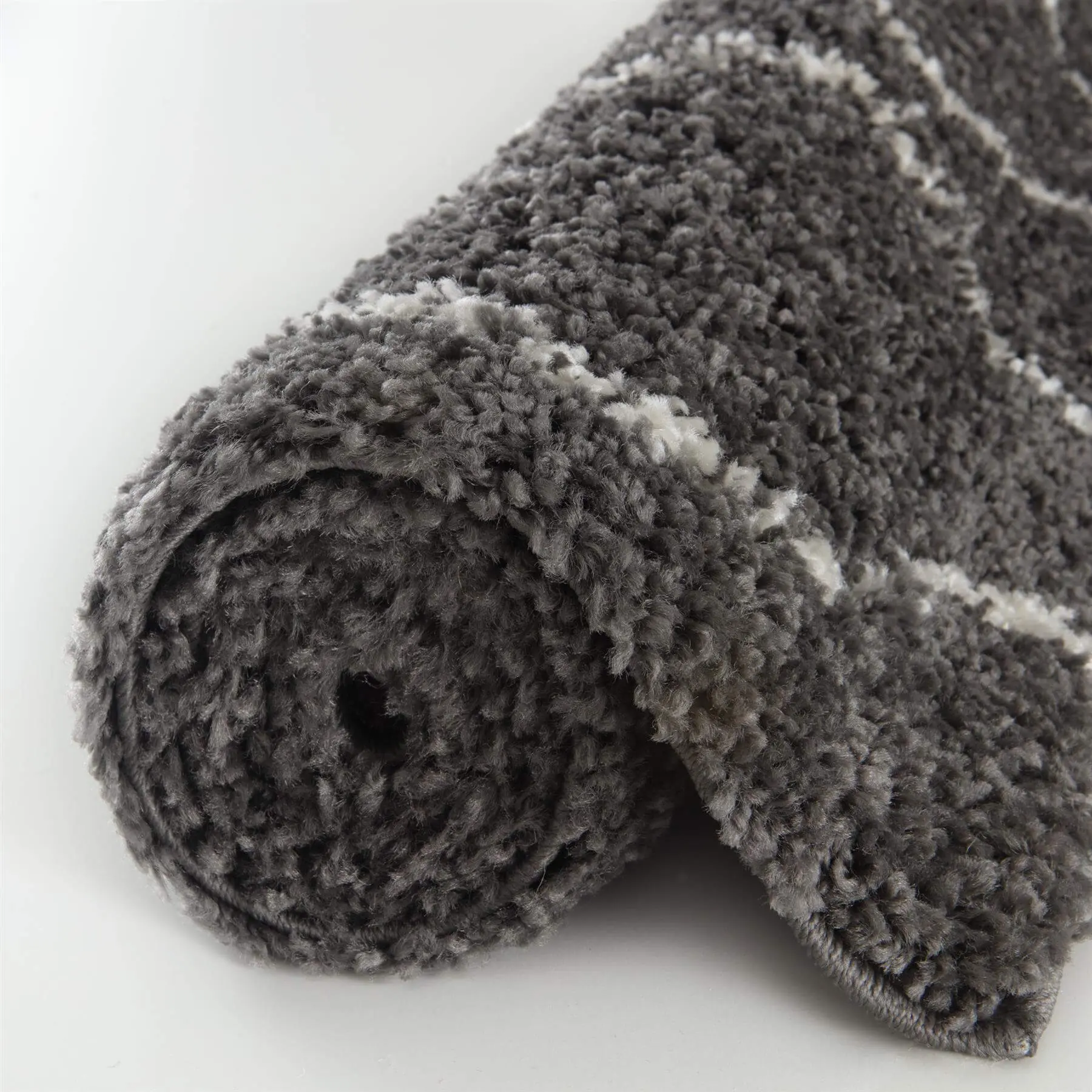 Moroccan Dark Grey Shaggy Rug | 840 - Image 7