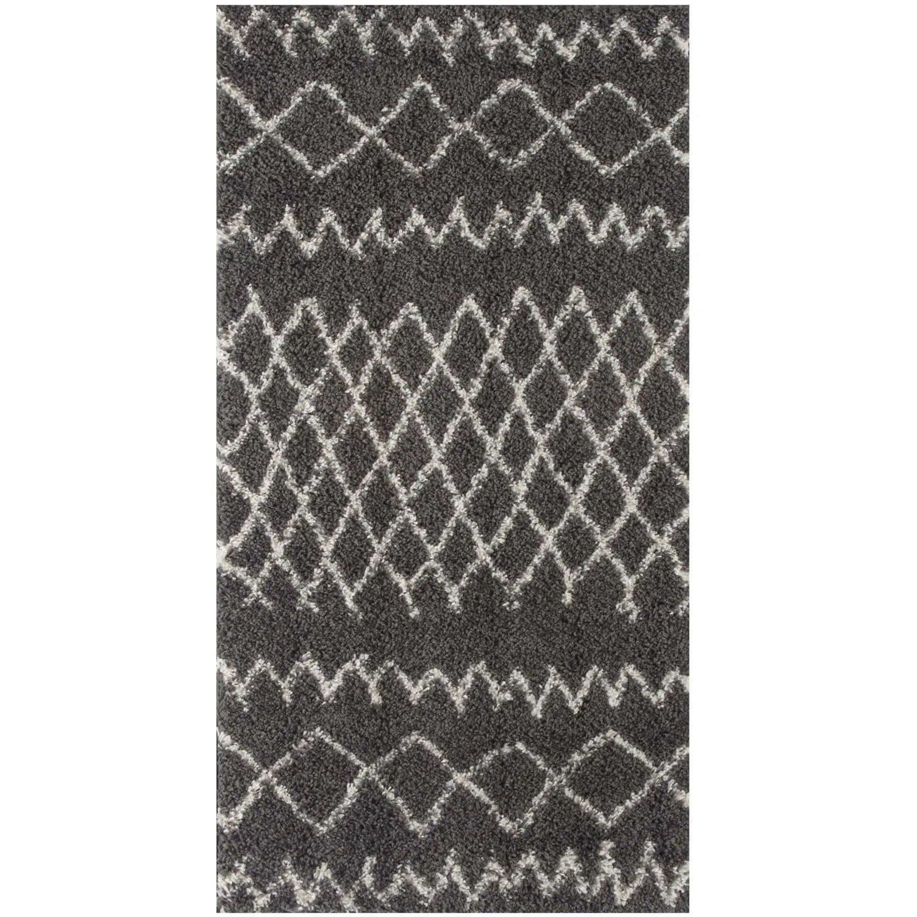 Moroccan Dark Grey Shaggy Rug | 940 - Image 21