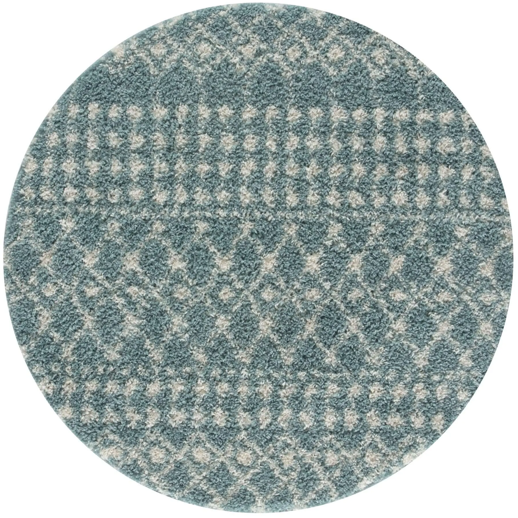 Moroccan Duck Egg Blue Shaggy Rug | 1050 - Image 15