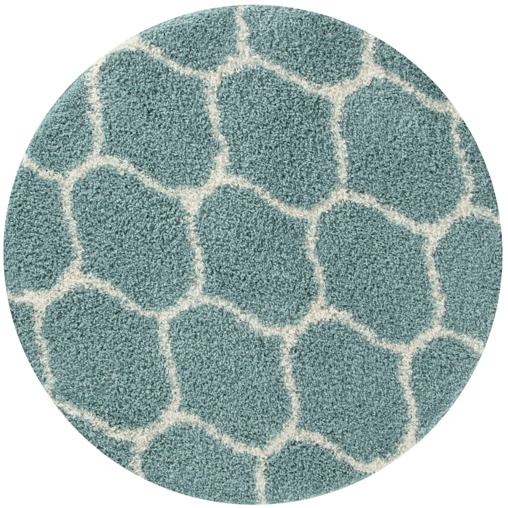 Moroccan Duck Egg Blue Shaggy Rug | 650 - Image 18