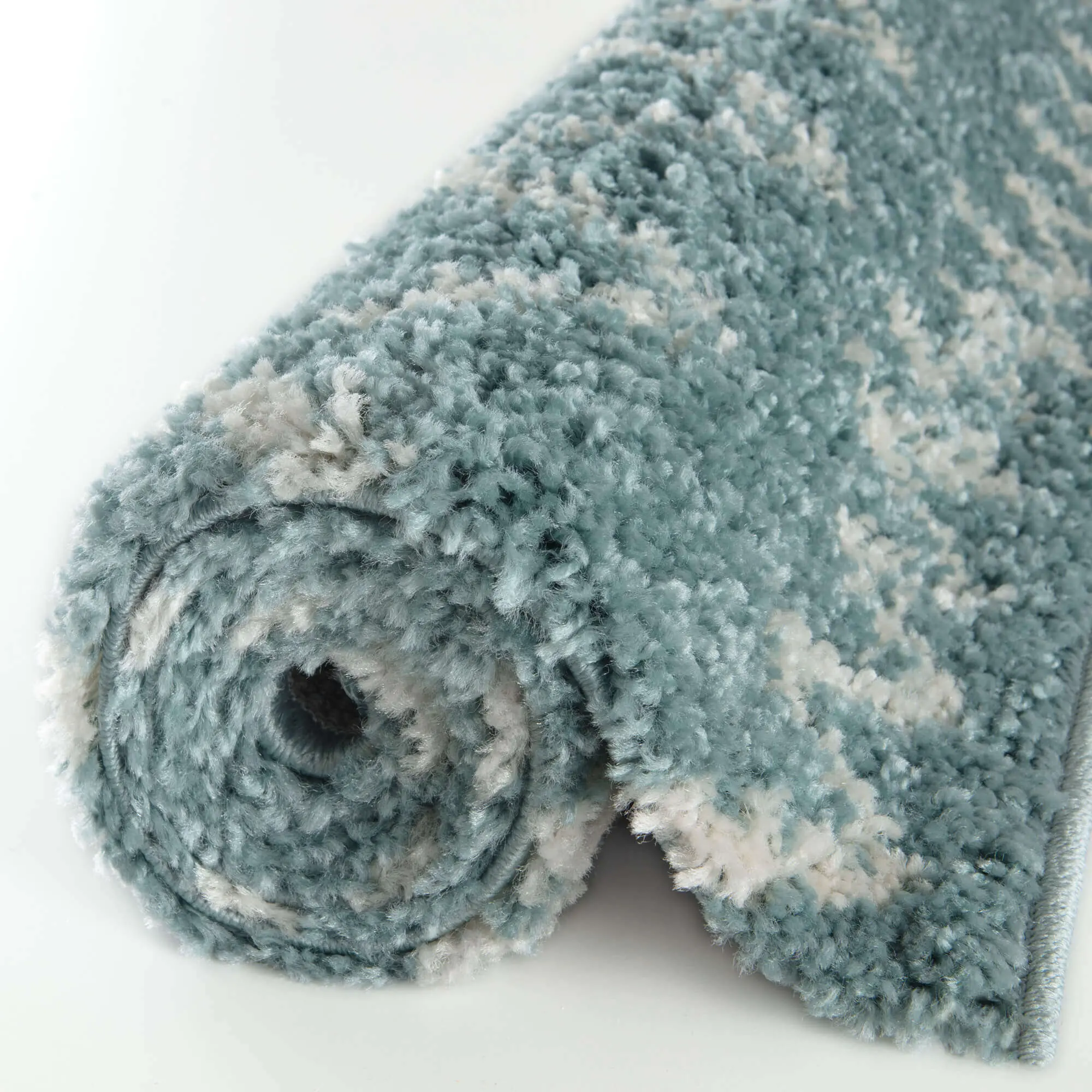 Moroccan Duck Egg Blue Shaggy Rug | 950 - Image 5