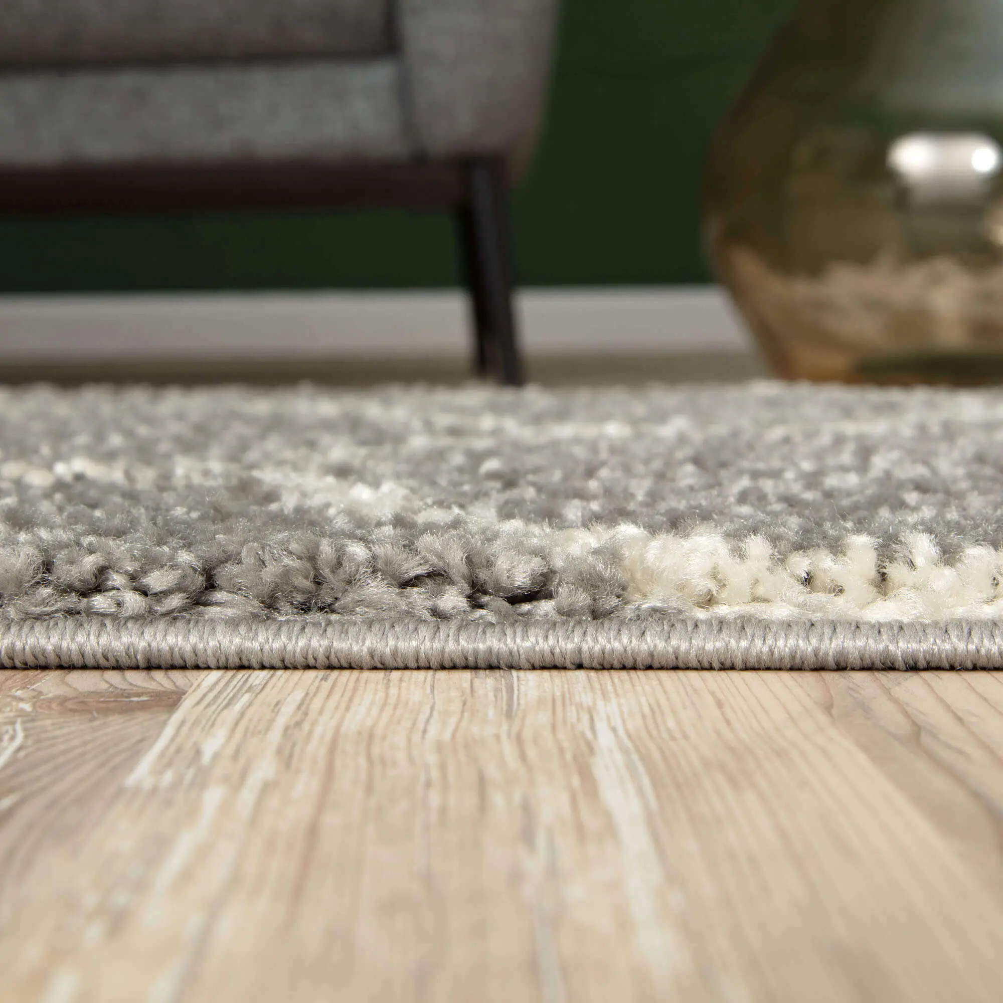 Moroccan Grey Shaggy Rug | 610 - Image 4