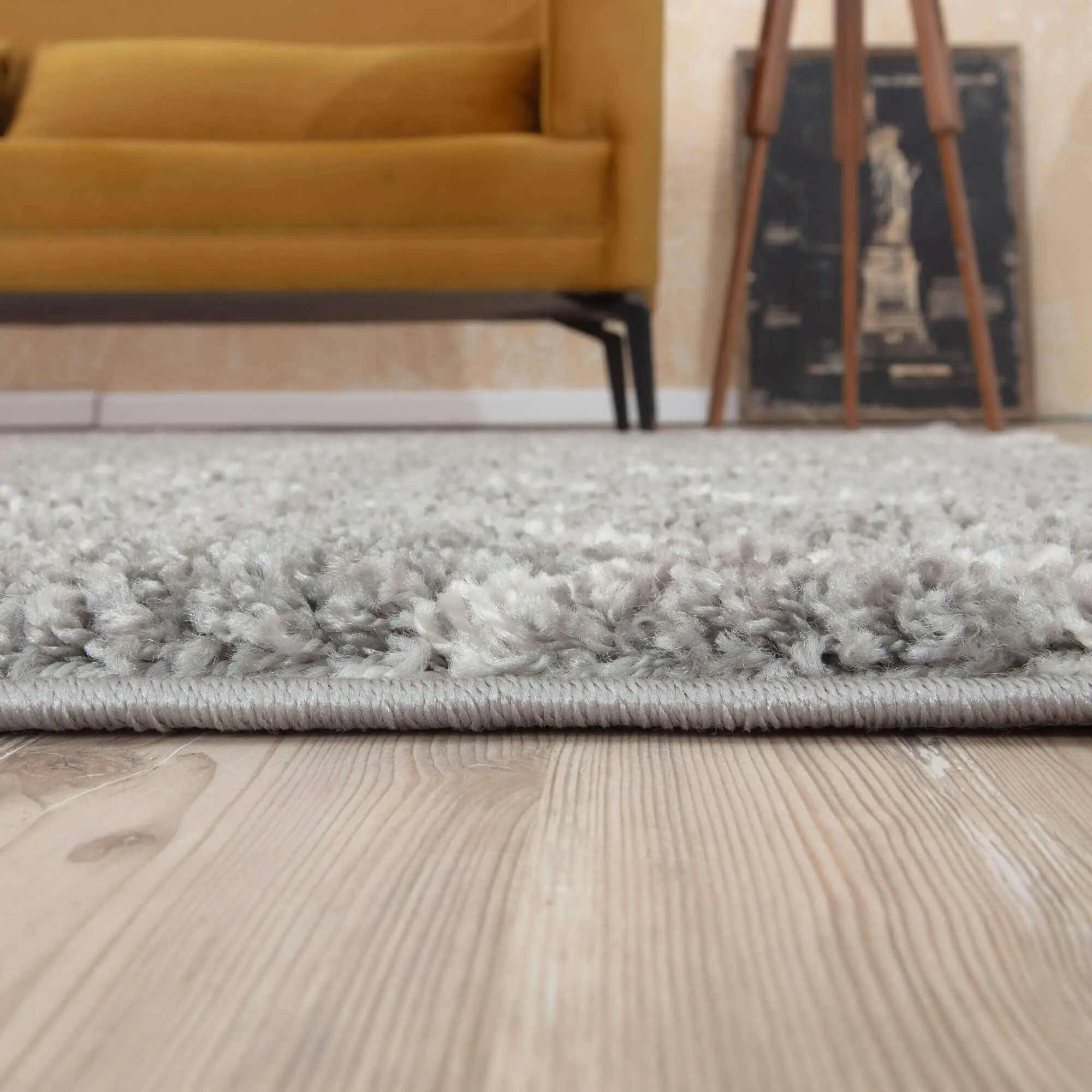 Moroccan Grey Shaggy Rug | 810 - Image 3