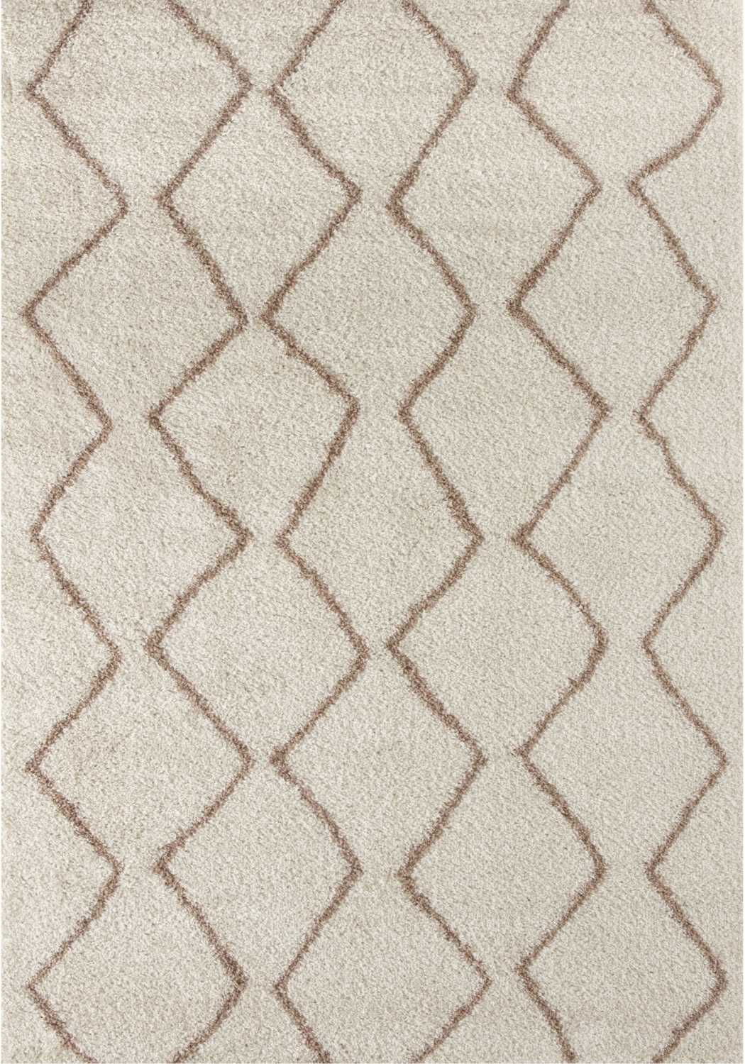 Moroccan Ivory Beige Shaggy Rug | 830 - Image 31