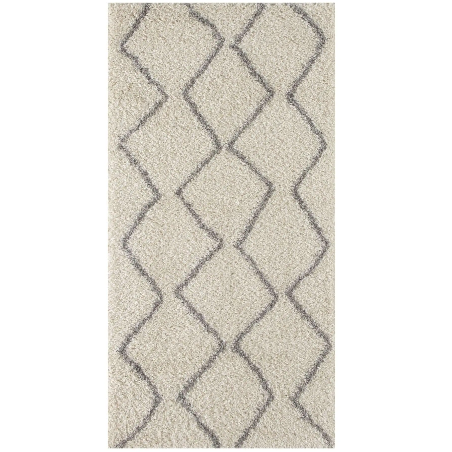Moroccan Ivory Grey Shaggy Rug | 800 - Image 23