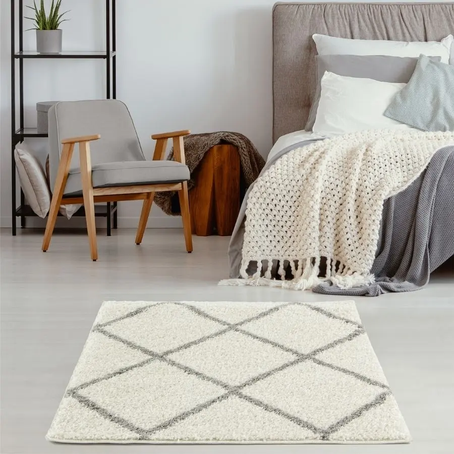 Moroccan Ivory Shaggy Rug | 500 - Image 20