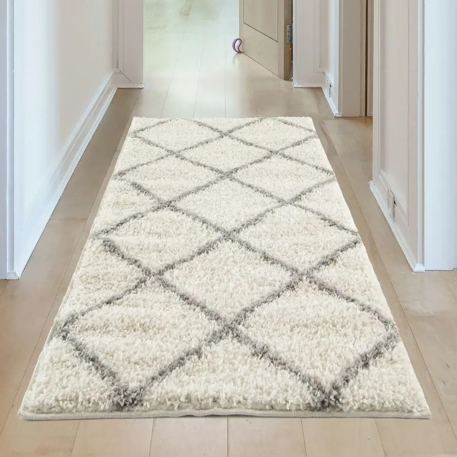 Moroccan Ivory Shaggy Rug | 500 - Image 22