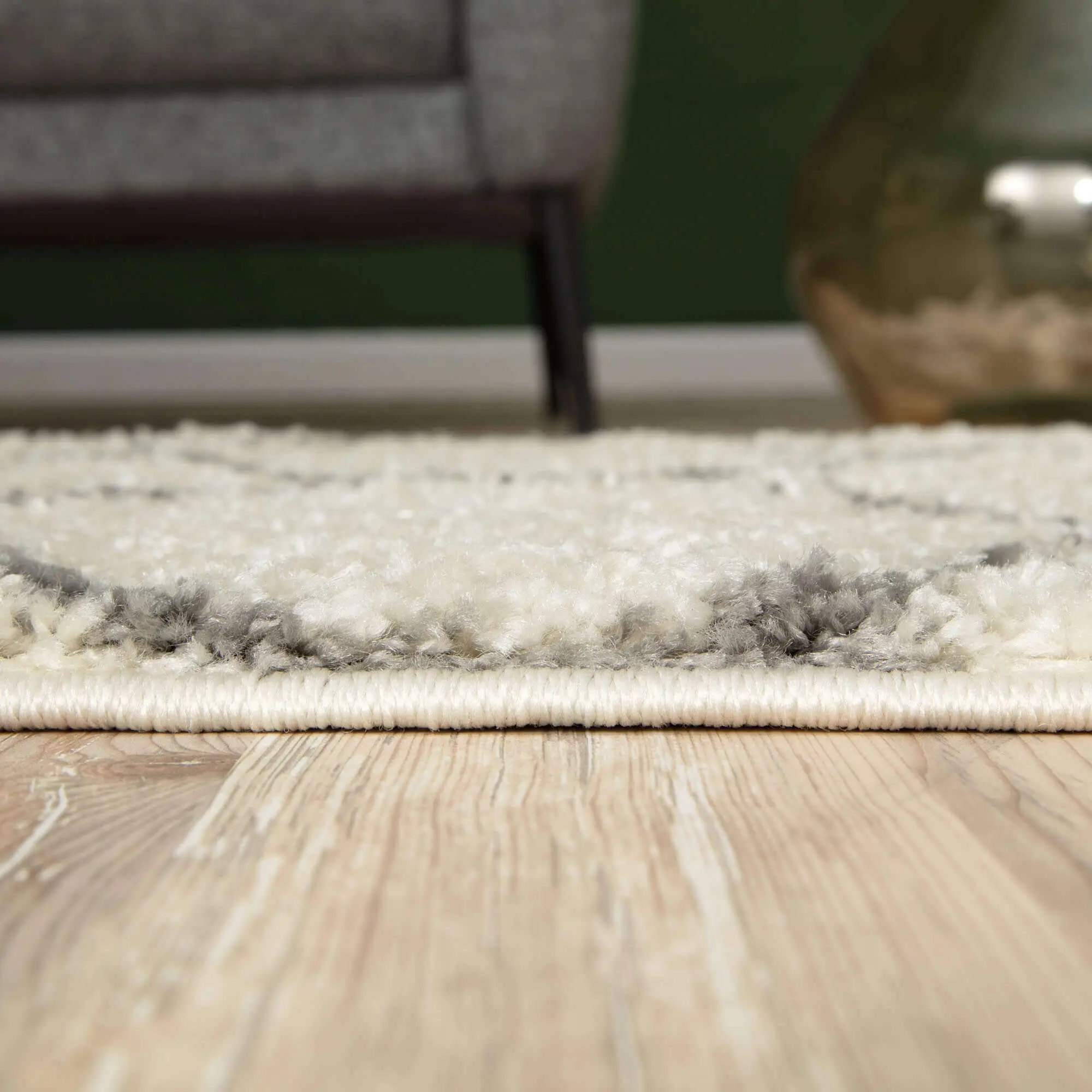 Moroccan Ivory Shaggy Rug | 500 - Image 3