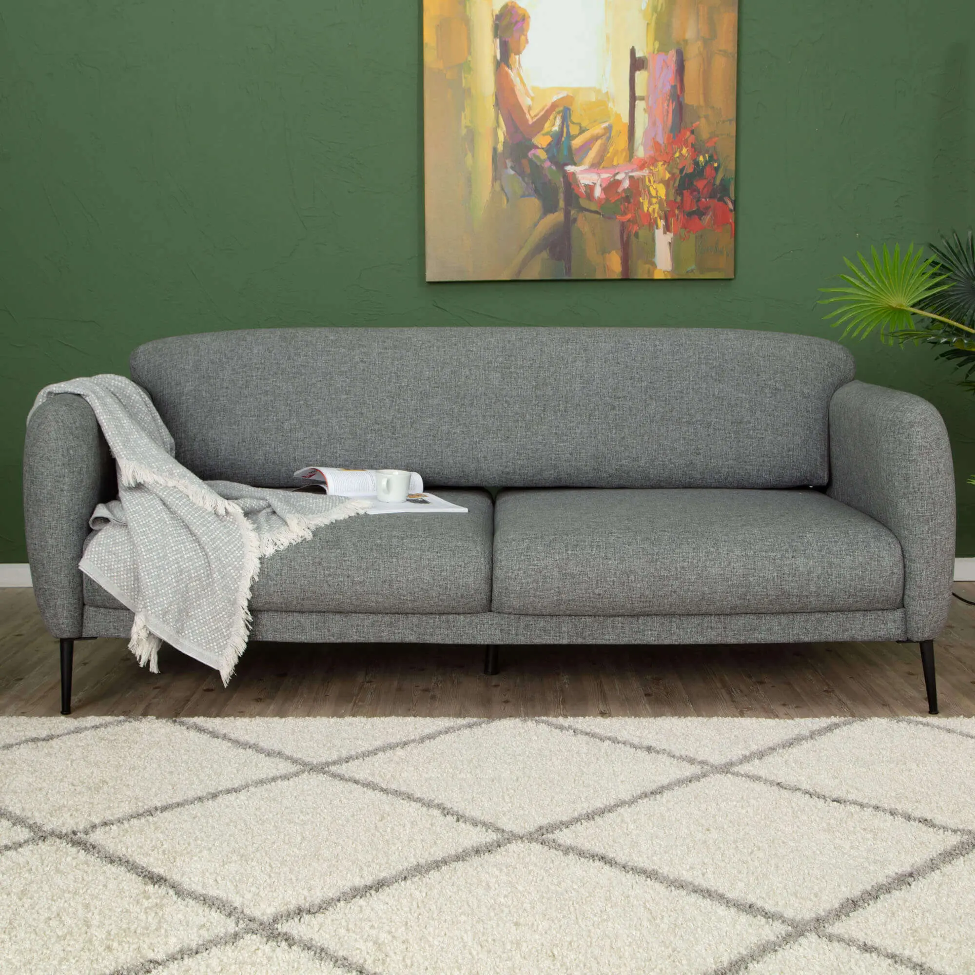 Moroccan Ivory Shaggy Rug | 500 - Image 8