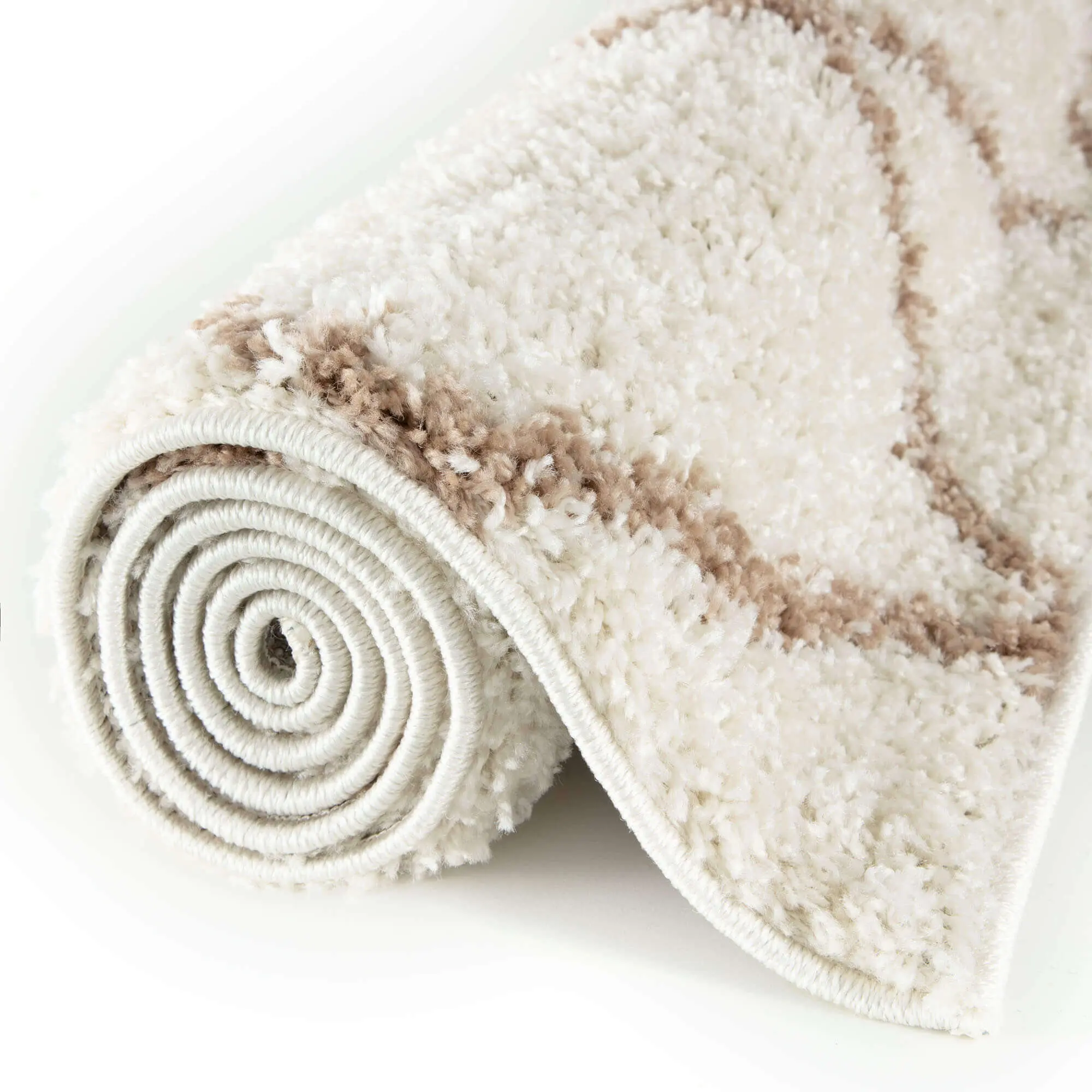 Moroccan Ivory Shaggy Rug | 530 - Image 5