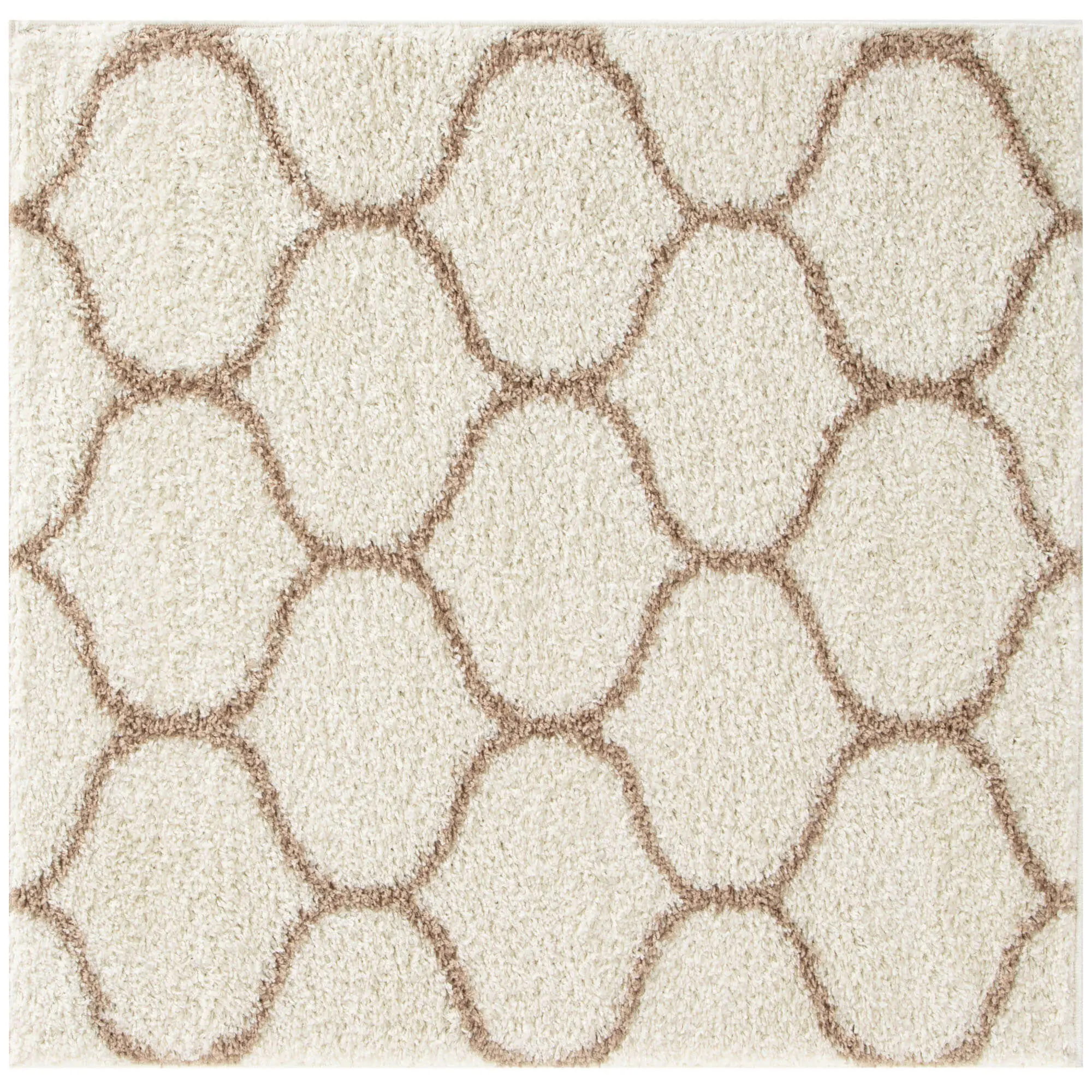 Moroccan Ivory Shaggy Rug | 630 - Image 12