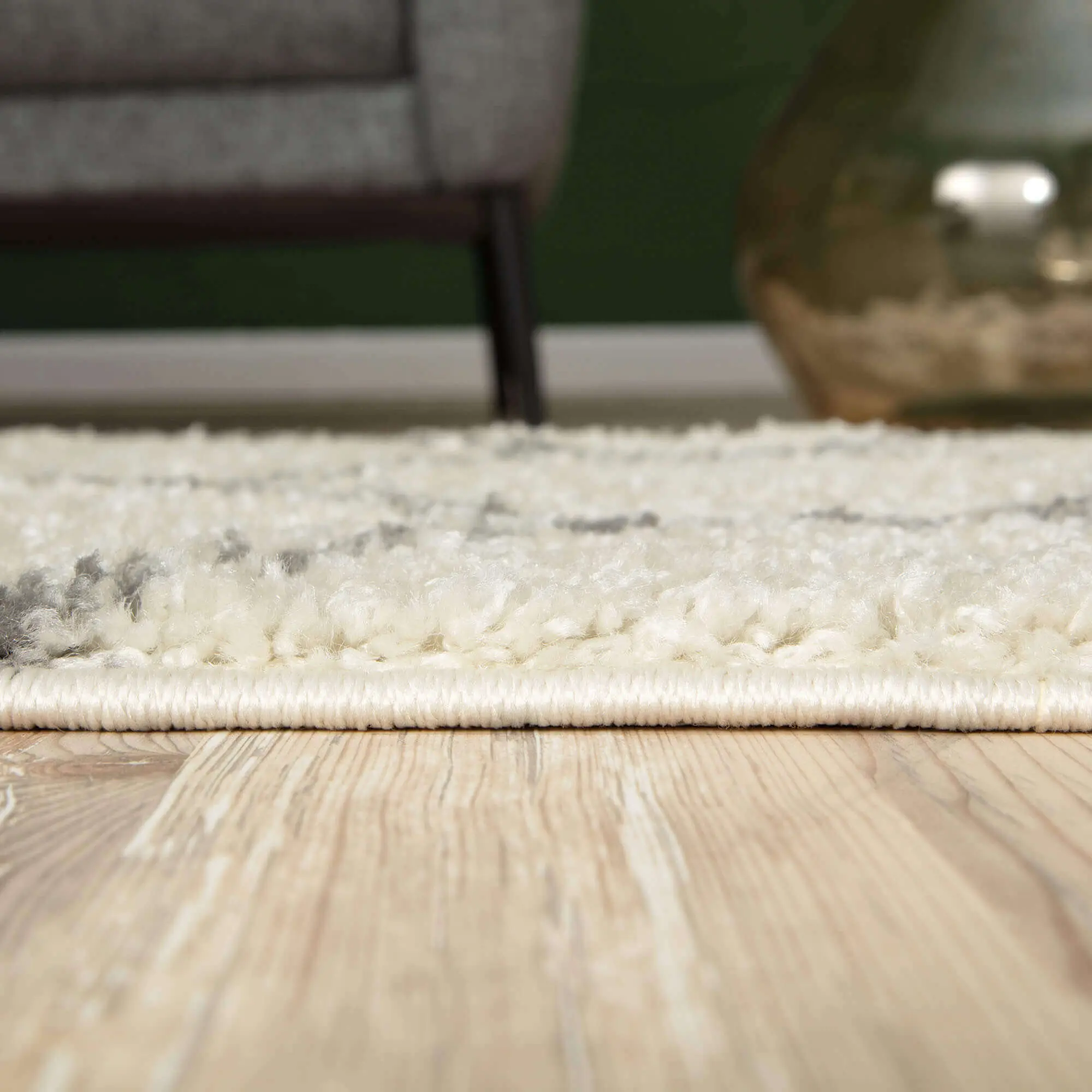 Moroccan Ivory Shaggy Rug | 700 - Image 9