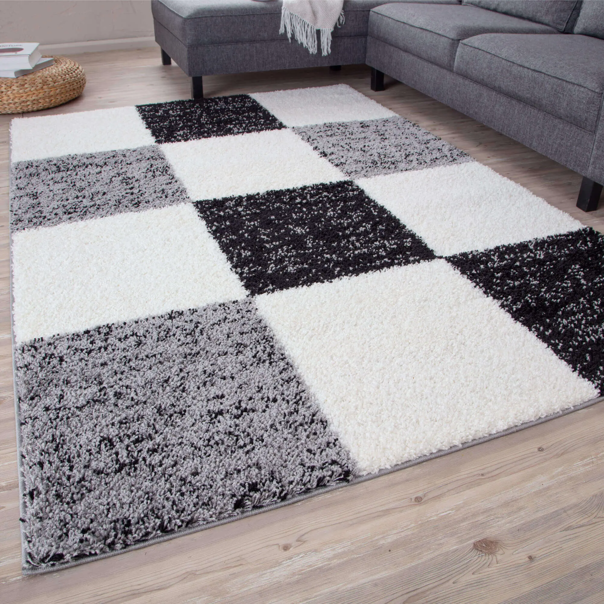 Myshaggy Geometric Grey Rug - Image 3