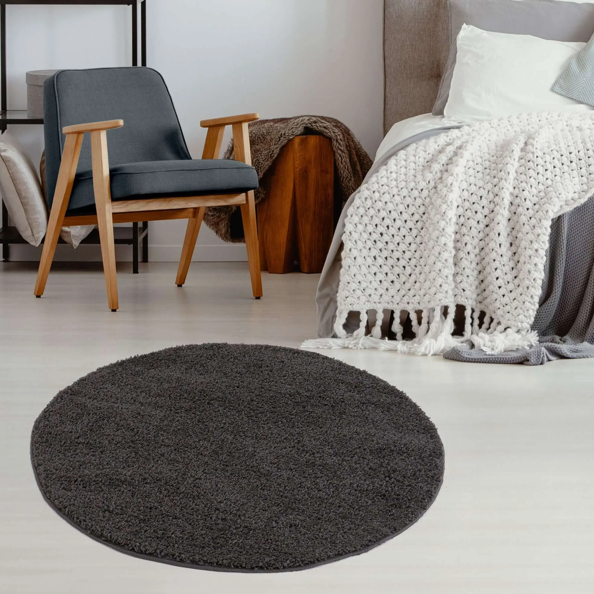 Myshaggy Solid Dark Grey Rug - Image 15