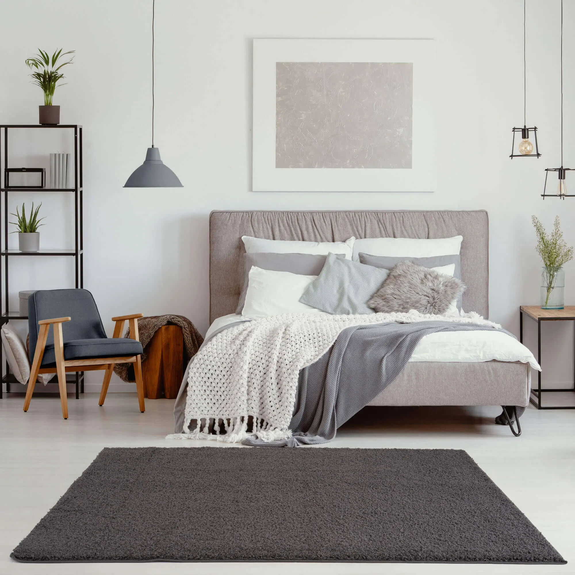 Myshaggy Solid Dark Grey Rug - Image 6