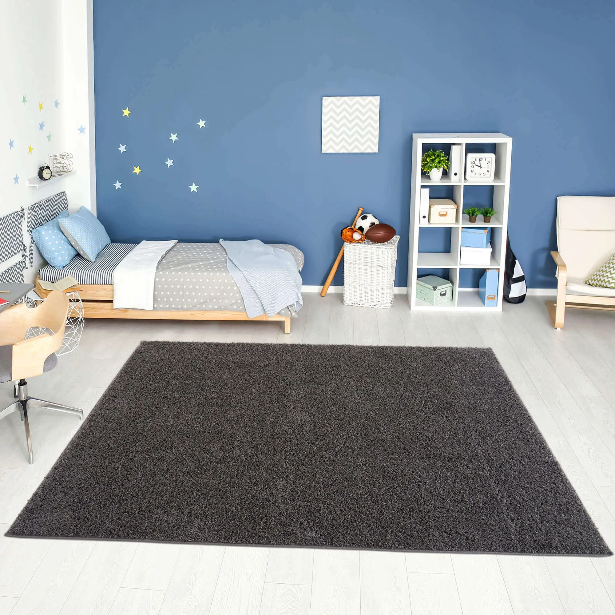 Myshaggy Solid Dark Grey Rug - Image 7