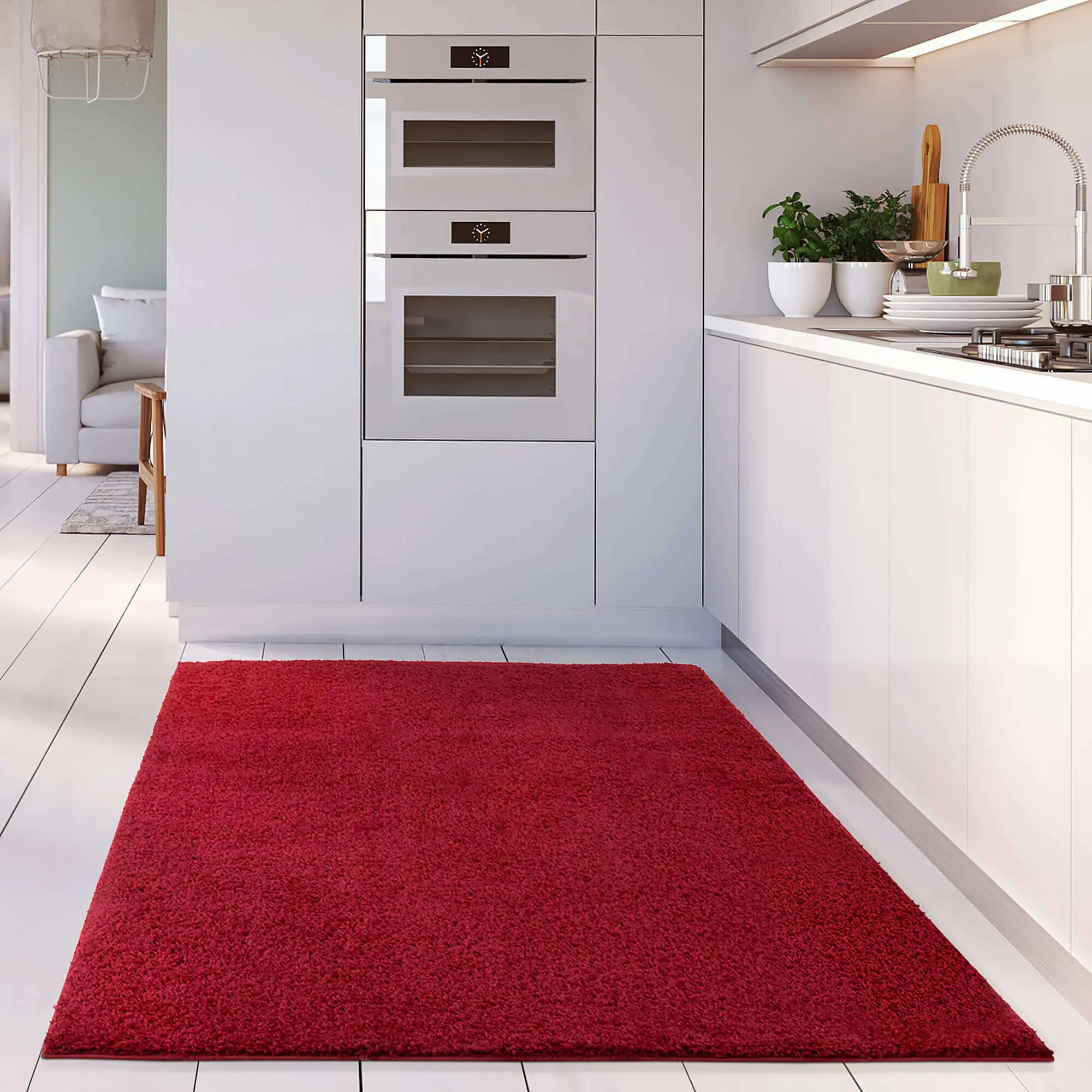 Myshaggy Solid Red Rug - Image 5