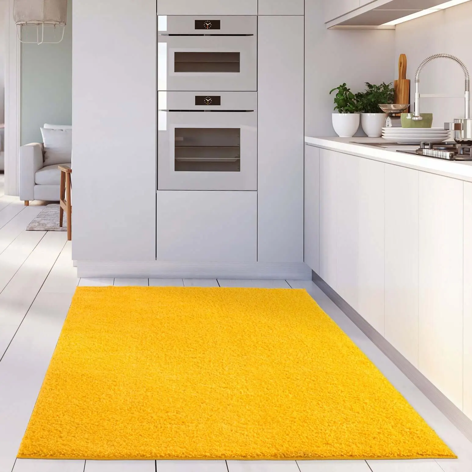 Myshaggy Solid Yellow Rug - Image 5