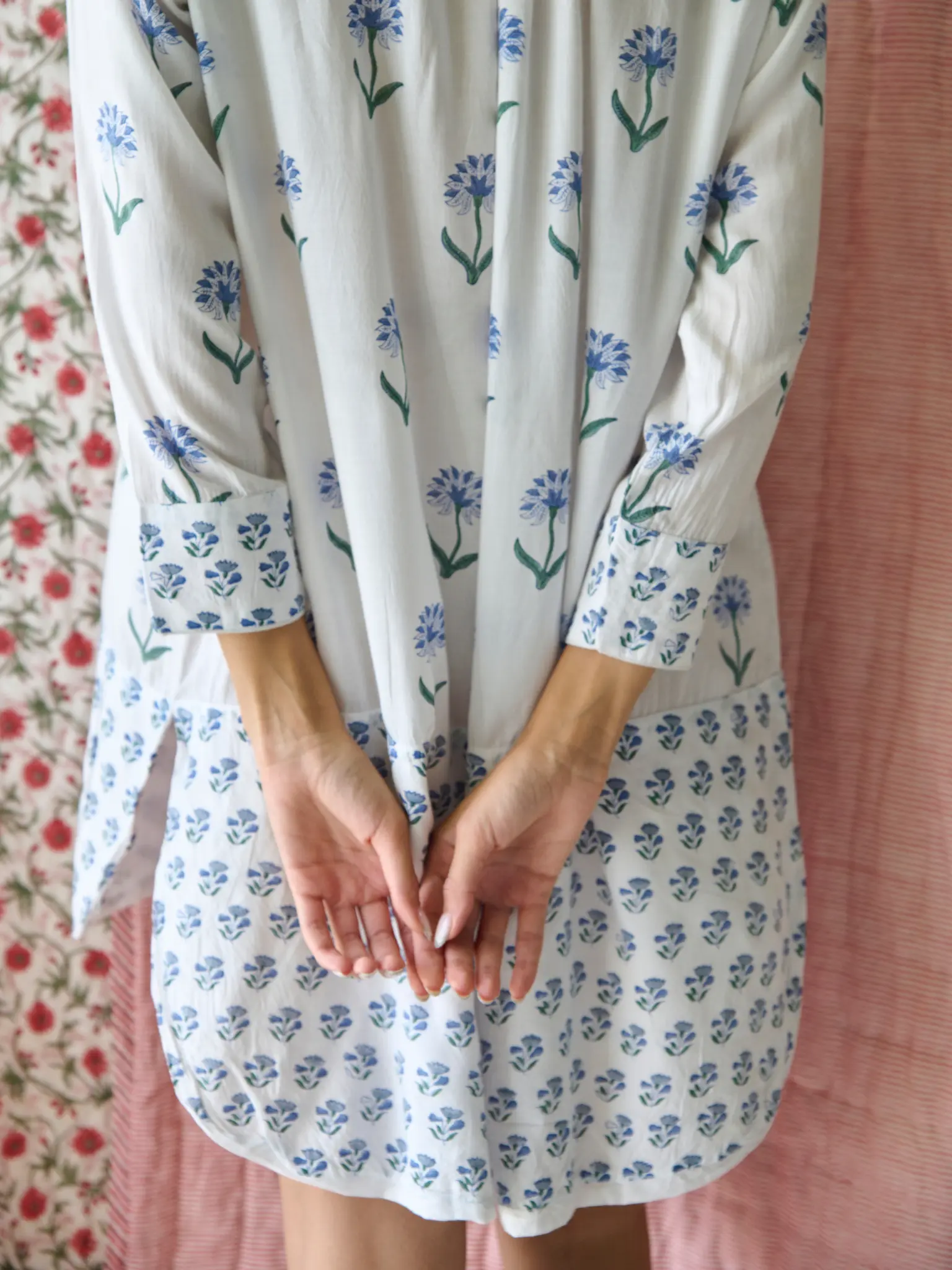Nancy Night / Beach Shirt in Blue and Green - Image 5