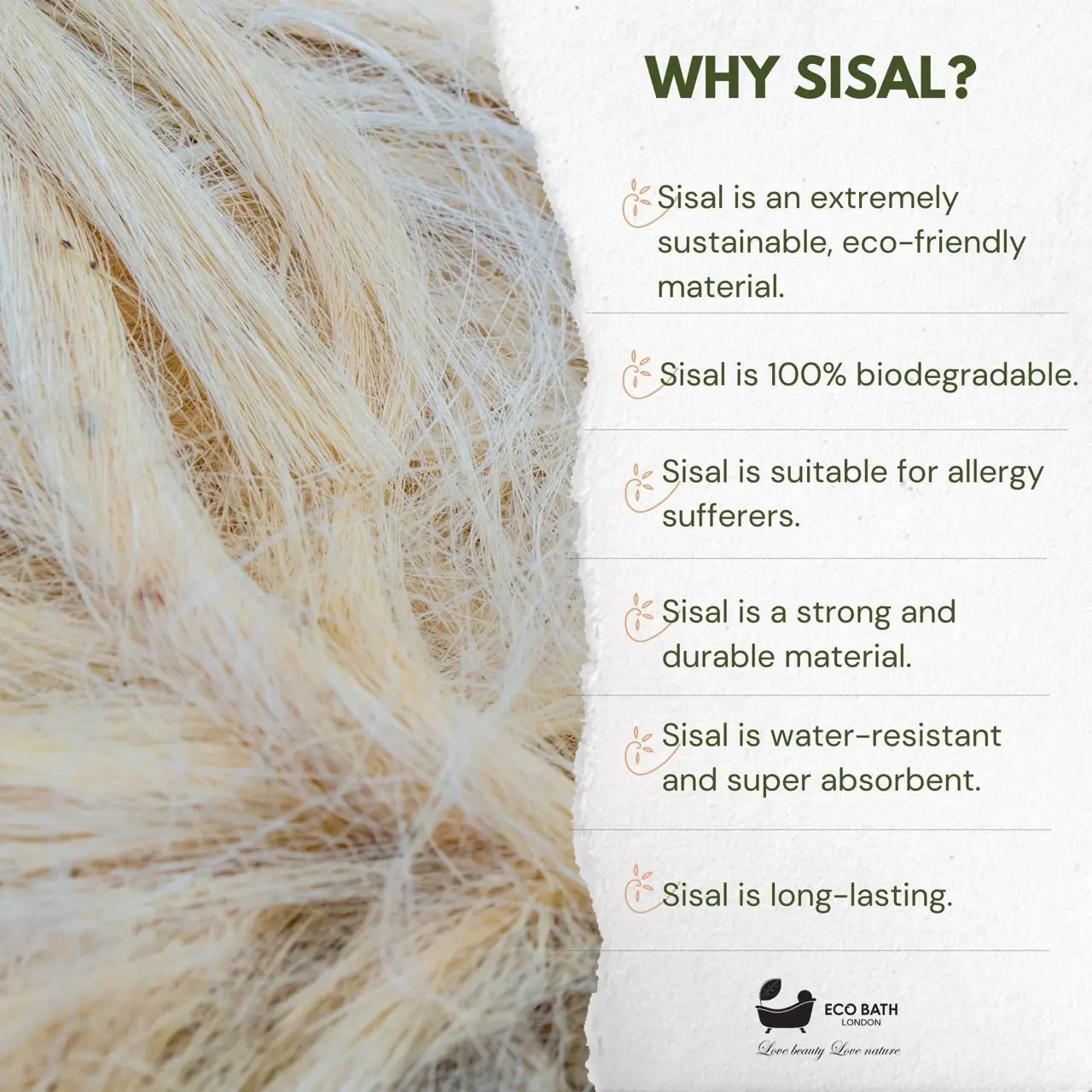 Natural Sisal Hemp Bath Pad Black - Image 4