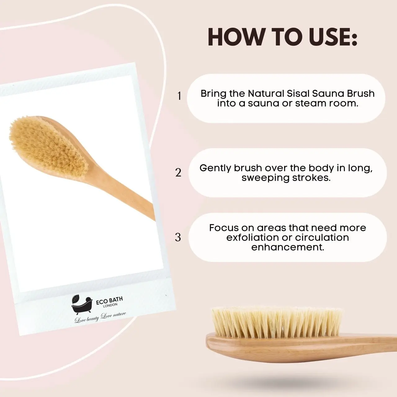 Natural Sisal or Bristle Body Brush for Dry Brushing and Showers - Image 5
