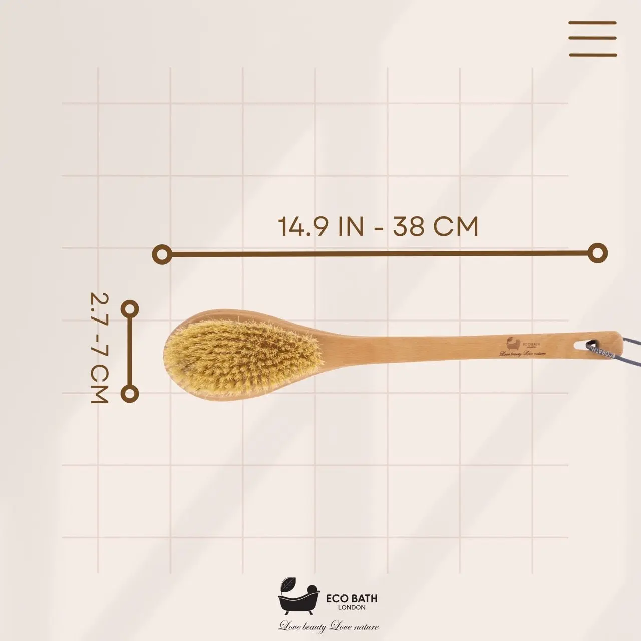 Natural Sisal or Bristle Body Brush for Dry Brushing and Showers - Image 6