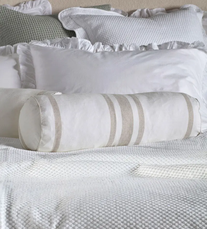 Natural Wide Stripe Cotton Linen Cushion Cover