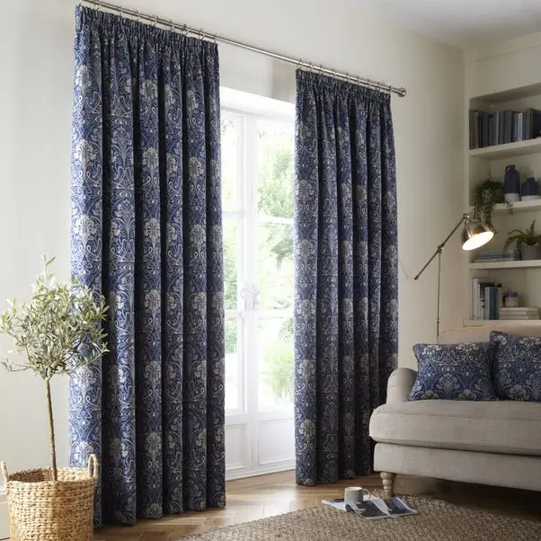 Navy Lucetta Pencil Pleat Curtains - Image 4