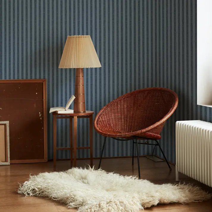 Navy Pembroke Stripe Wallpaper - Image 4