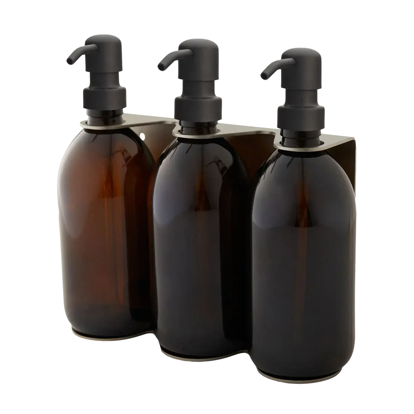 Nickel Triple Wall Mounted Soap Dispenser - Image 6