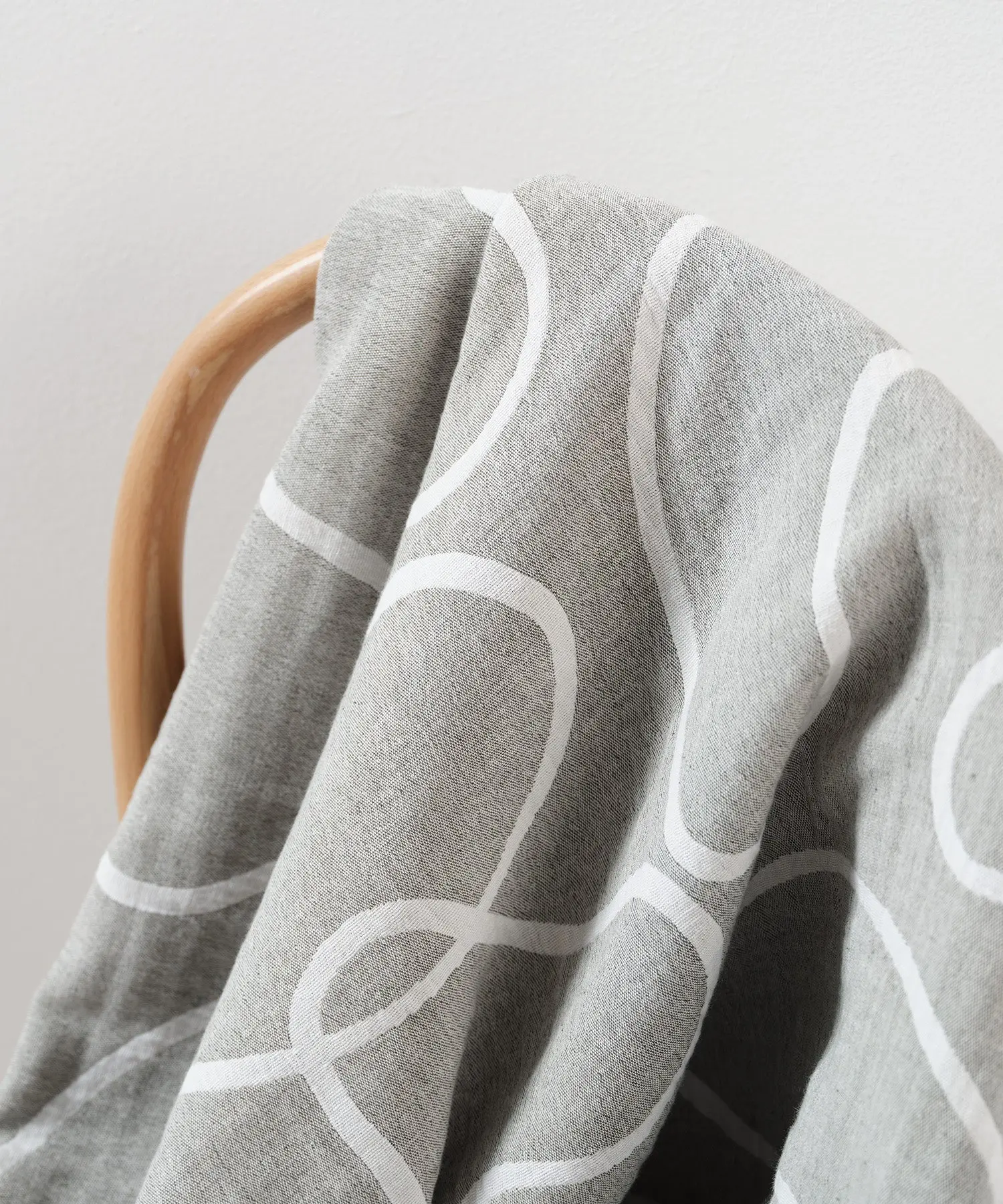 Olive Lines Cotton Throw Blanket