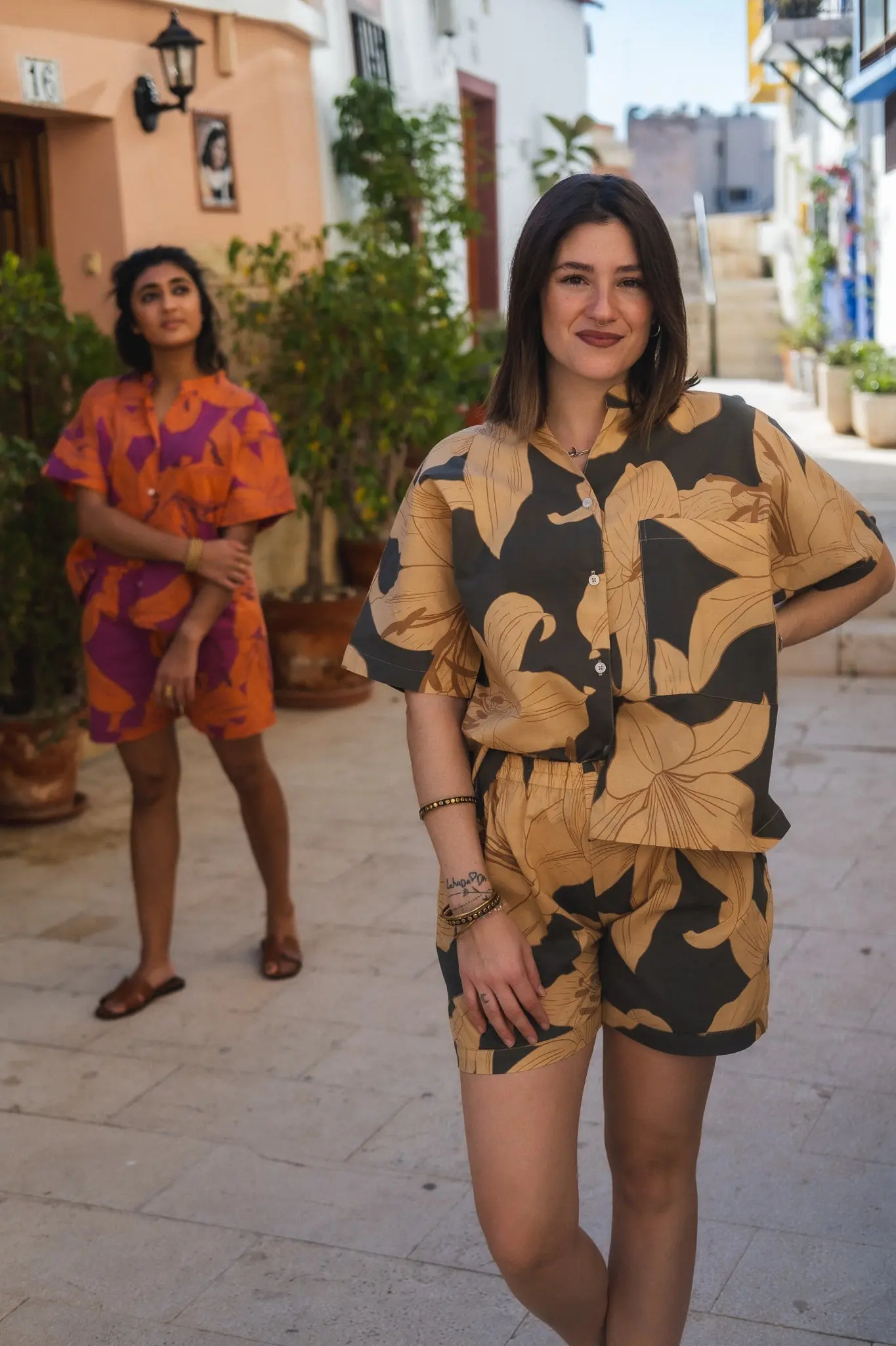 Olive Tunic and shorts pyjamas - Image 3