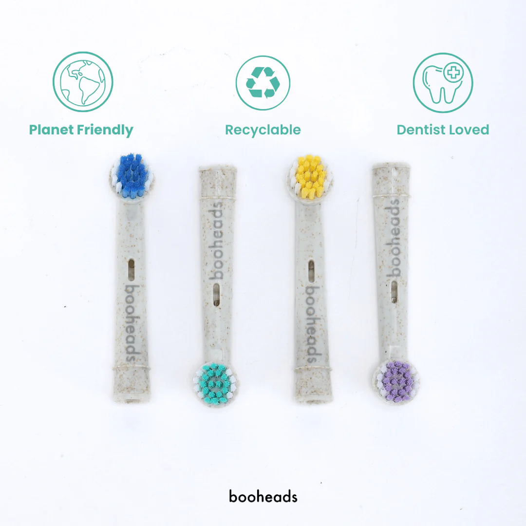 Oraboo - Wheat Straw Plant Based Electric Toothbrush Heads Compatible with OralB* 4PK - Image 3