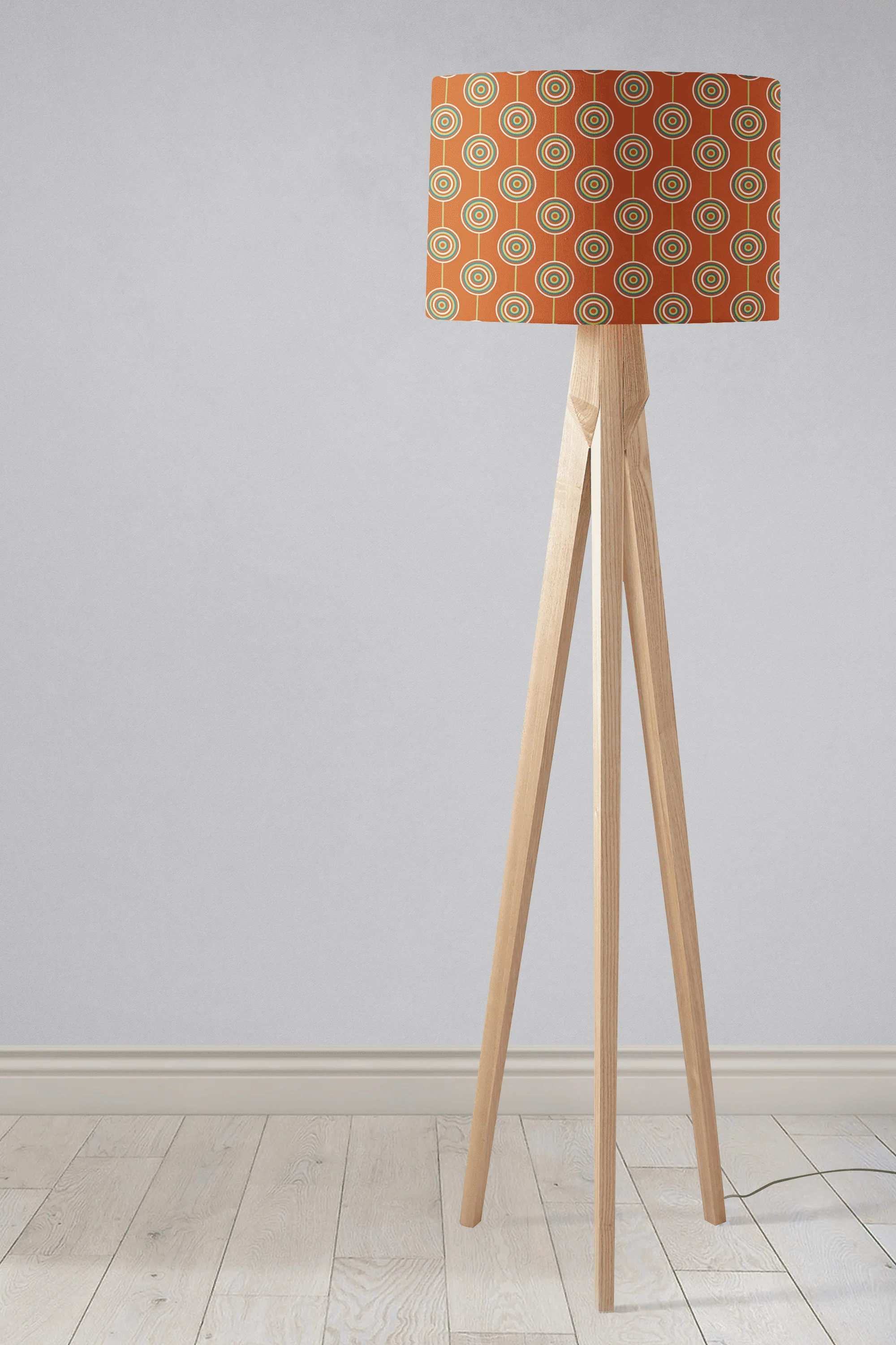 Orange Retro Circles Design Lampshade, Ceiling or Table Lamp Shade - Image 4